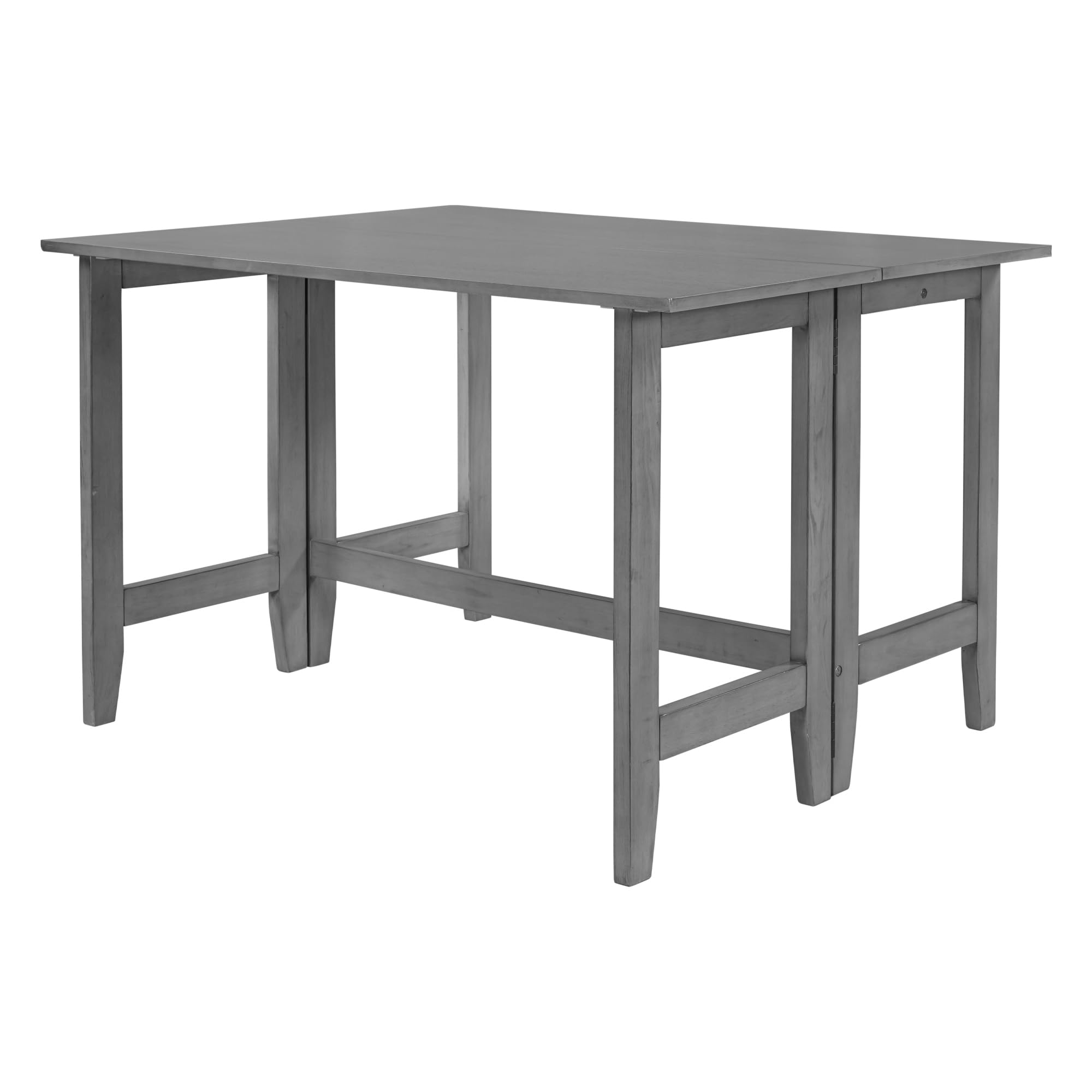 Farmhouse Drop Leaf Folding Dining Table - Solid Wood Extendable Kitchen Table for Small Spaces (18