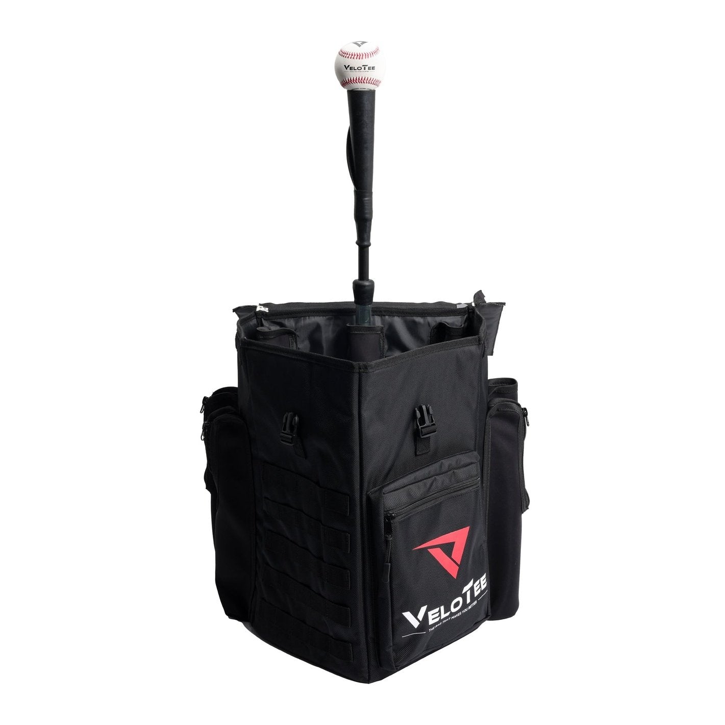 VeloTee 2.0 Pro Baseball & Softball Training Bag Bundle with Tanner Tee - Premium Batting Practice Equipment for Baseball Players & Coaches - Perfect for Field Training, Batting Cages & Team Practices