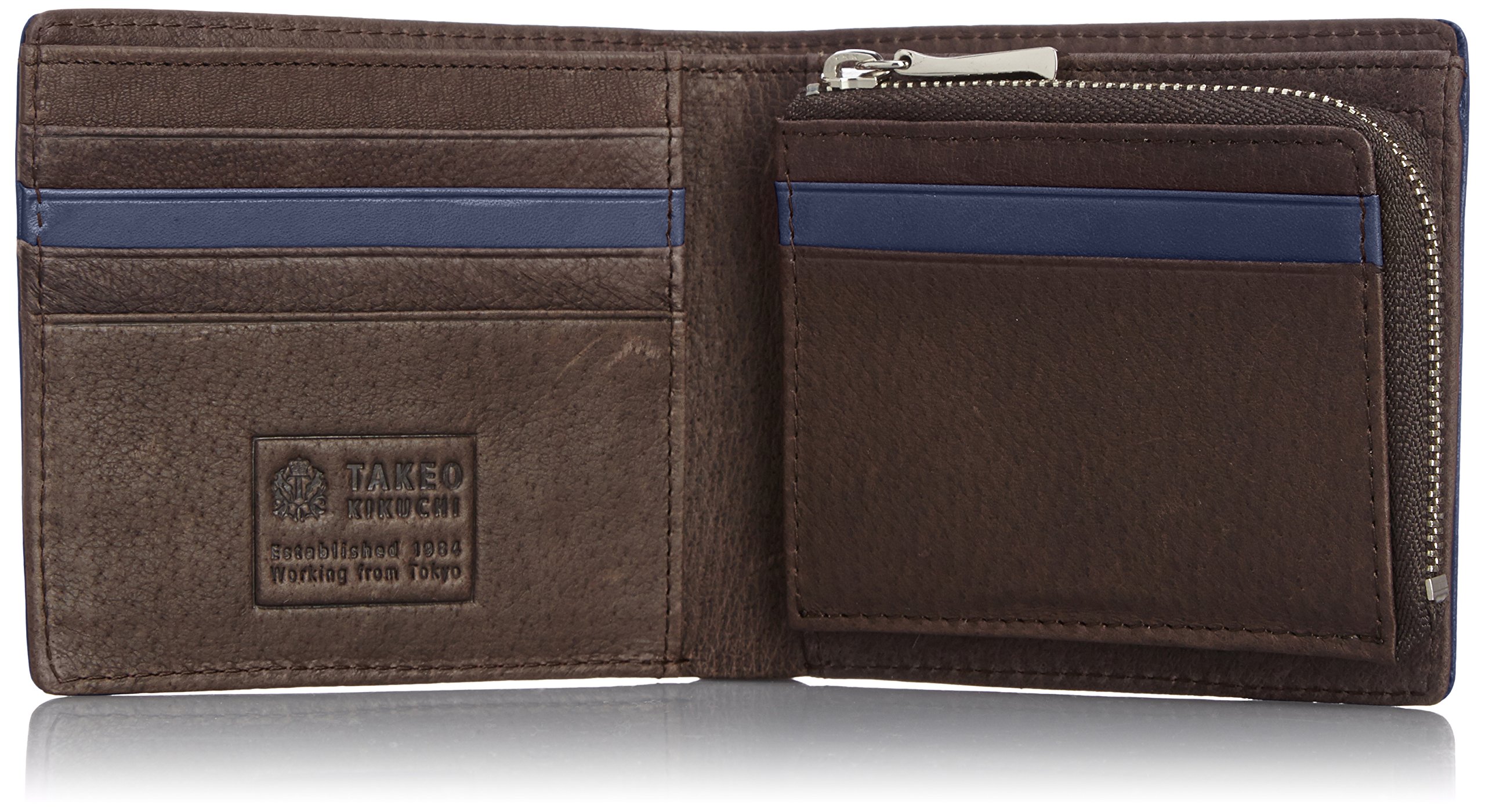 TAKEO KIKUCHI Genuine Leather Men's Wallet - Slim Bifold RFID Blocking Credit Card Holder for Everyday Use & Travel