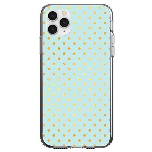Teal & Gold Polka Dot Pattern On Clear Case