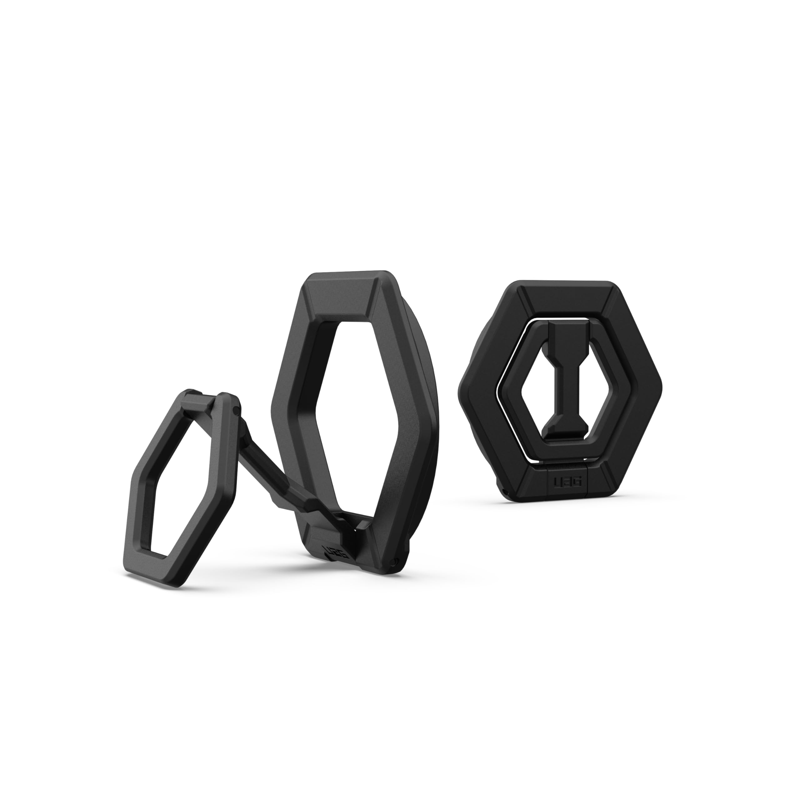 URBAN ARMOR GEAR UAG Magnetic Phone Ring Stand - Compatible with MagSafe for iPhone 16/15 & Galaxy S25/S24 - Removable 360° Rotating Metal Kickstand & Finger Grip (Black) - Perfect for Hands-Free Viewing, Gaming & Secure Phone Holding