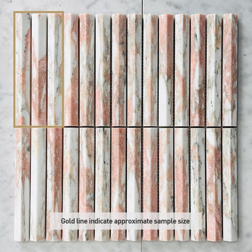 Athena Triangle Norwegian Rose 152x20x12 Honed Marble Mosaic Tile (Per Sheet) - Premium Bathroom & Kitchen Backsplash, Shower Wall, or Flooring Decor