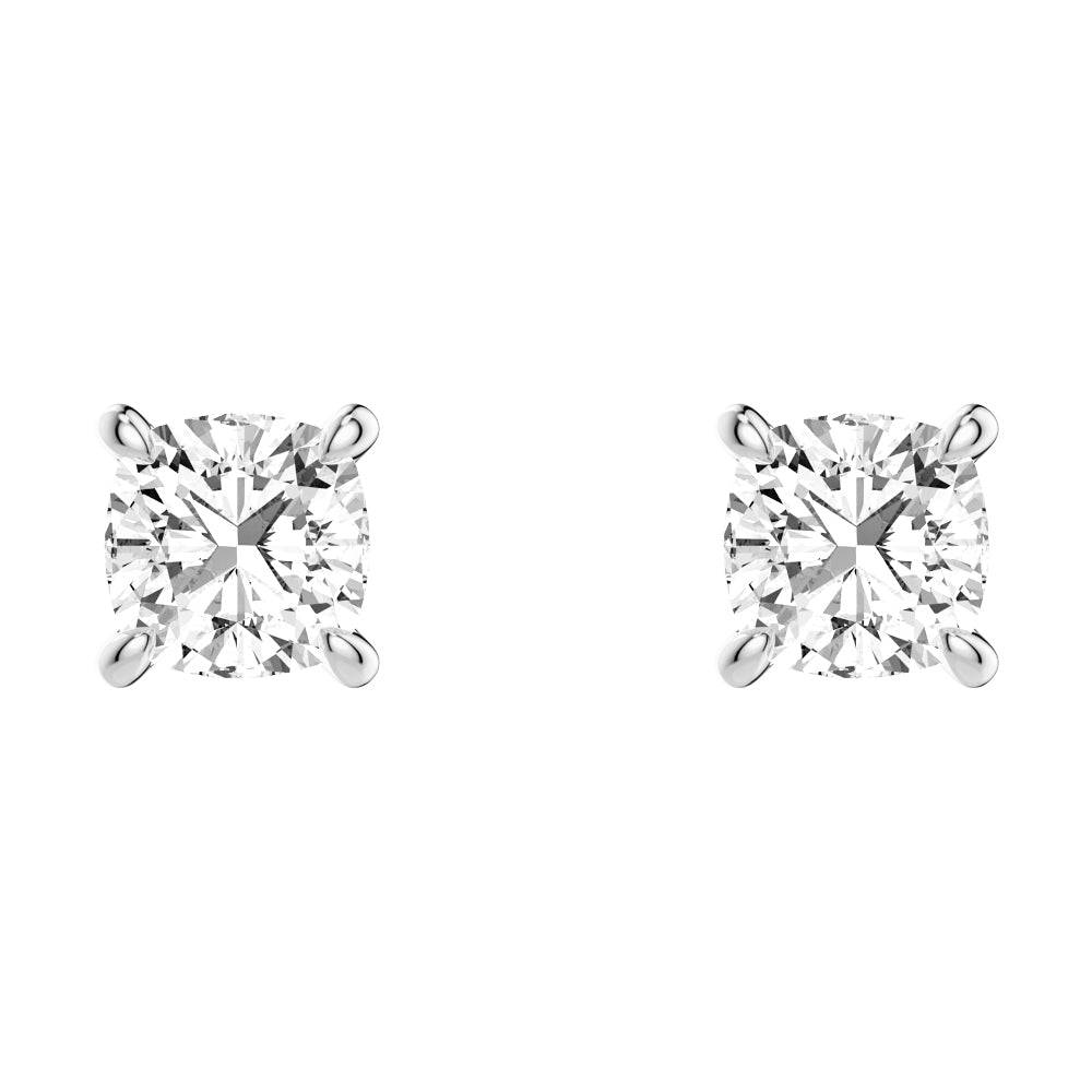 1 CT Cushion Cut Moissanite Stud Earrings for Women - Hypoallergenic 925 Sterling Silver Earrings for Everyday Wear & Special Occasions