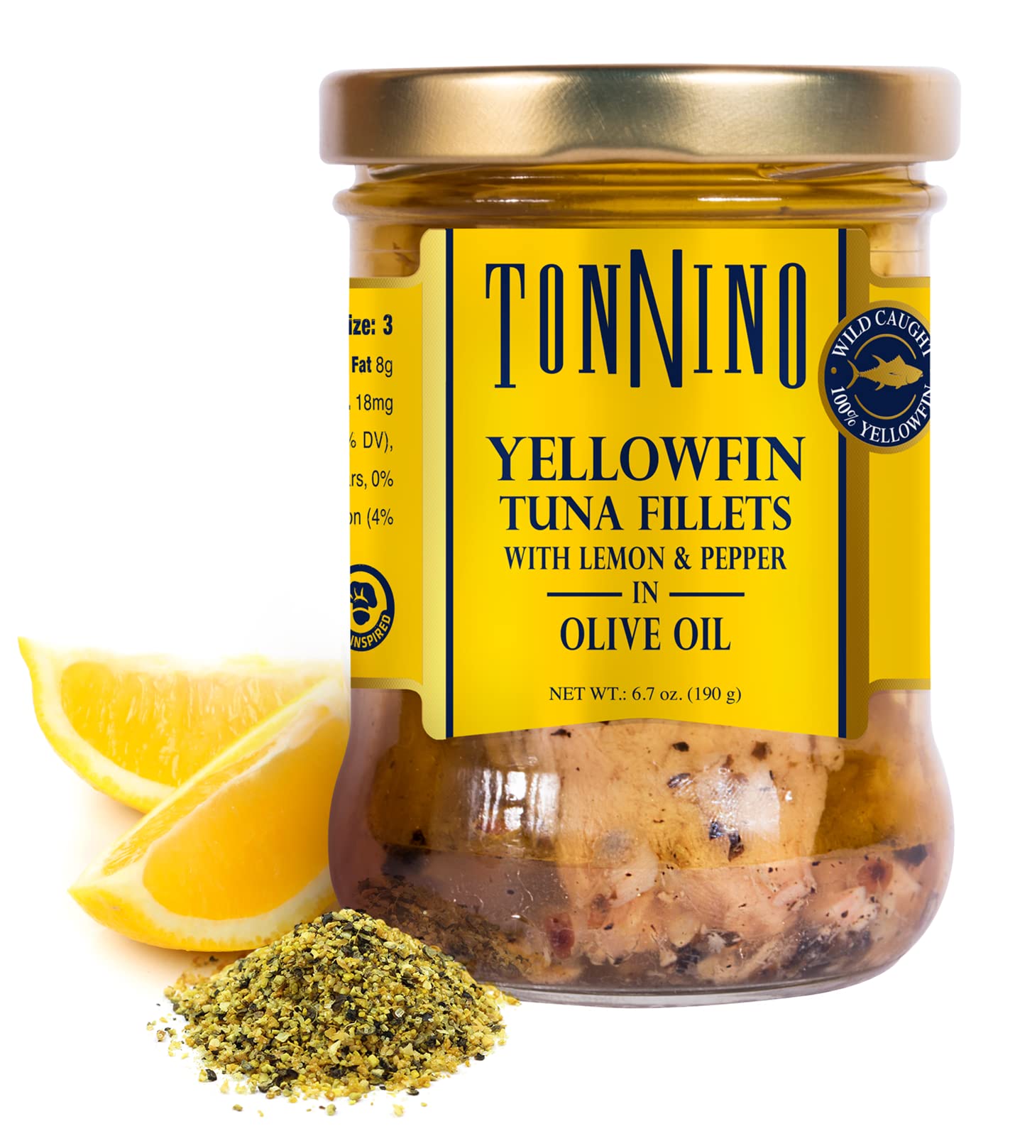 Premium Tonnino Tuna Fillets in Lemon Pepper & Olive Oil - 6.7oz (6-Pack) - Wild Caught, High Protein, Keto & Paleo Friendly - Perfect for Salads, Sandwiches & Healthy Meal Prep