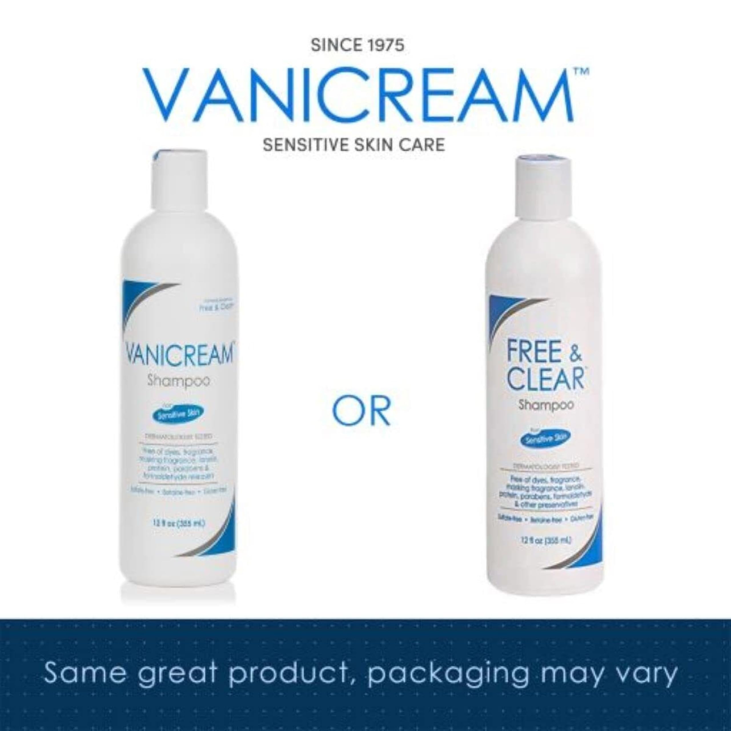 Vanicream Sensitive Skin Shampoo - Fragrance Free & Hypoallergenic - 12 Oz (Pack of 3) - Gentle Cleansing for Dry, Itchy Scalp - Dermatologist Recommended for Eczema & Psoriasis - Daily Use for Sensitive Skin Care Routine
