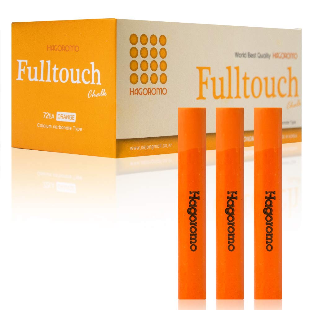 Hagoromo Fulltouch Color Chalk - 72 Pieces Orange Chalk Set for Teachers, Artists & Students - Perfect for Classroom, Blackboard, Sidewalk Art & Creative Projects