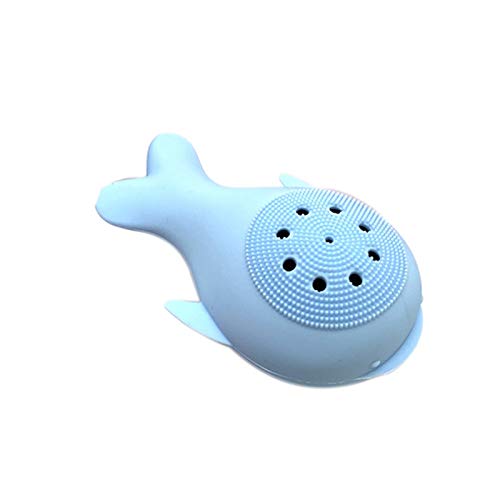 **Flisdtry Silicone Face Cleansing Brush – Gentle Exfoliator & Facial Scrub for Deep Cleansing, Whale Shape Design, Light Blue – Perfect for Daily Skincare & Makeup Removal**