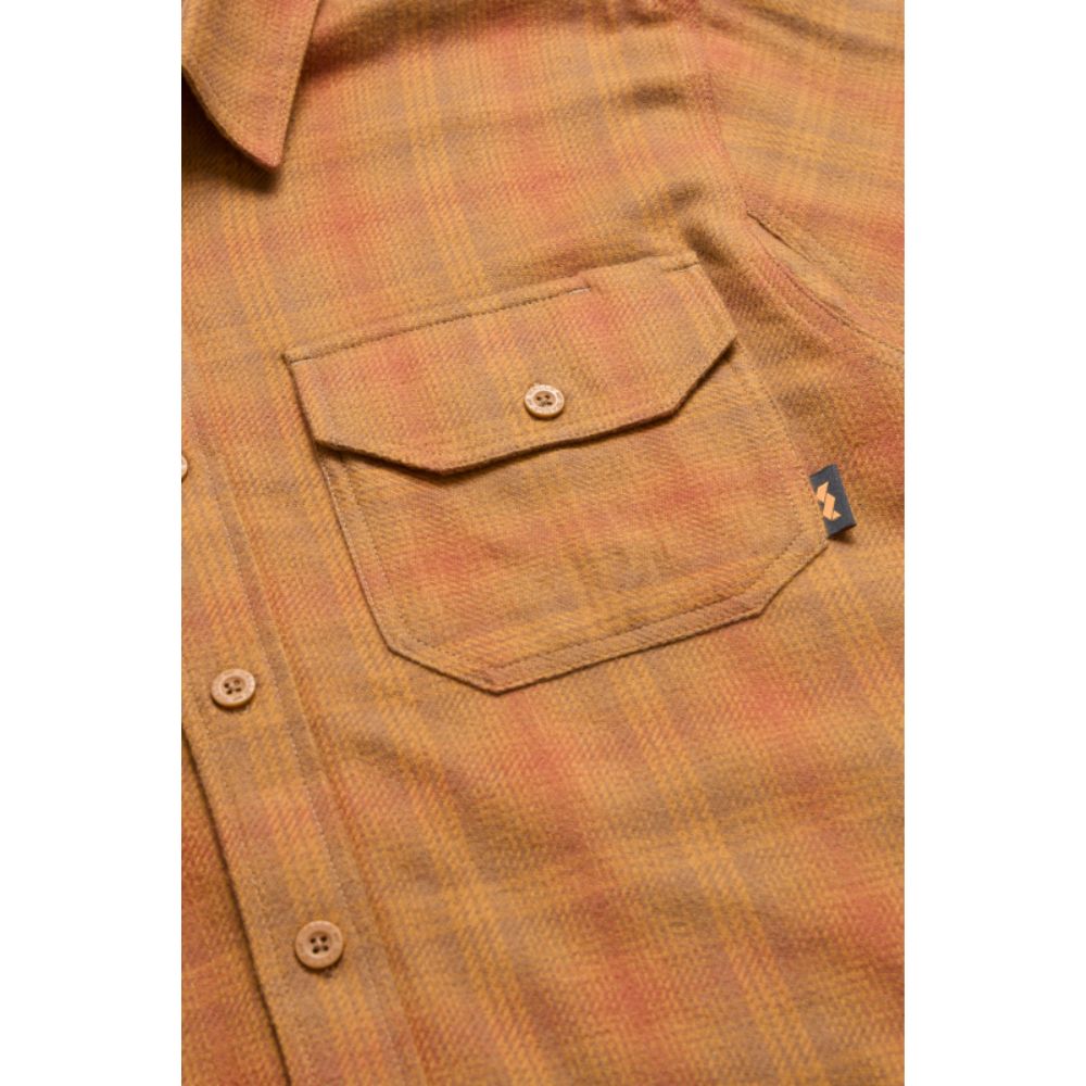 Walls High Ridge Men's Flannel Button-Down Work Shirt YL05 Pecan - Durable & Comfortable Shirt for Outdoor Work, Camping & Casual Wear