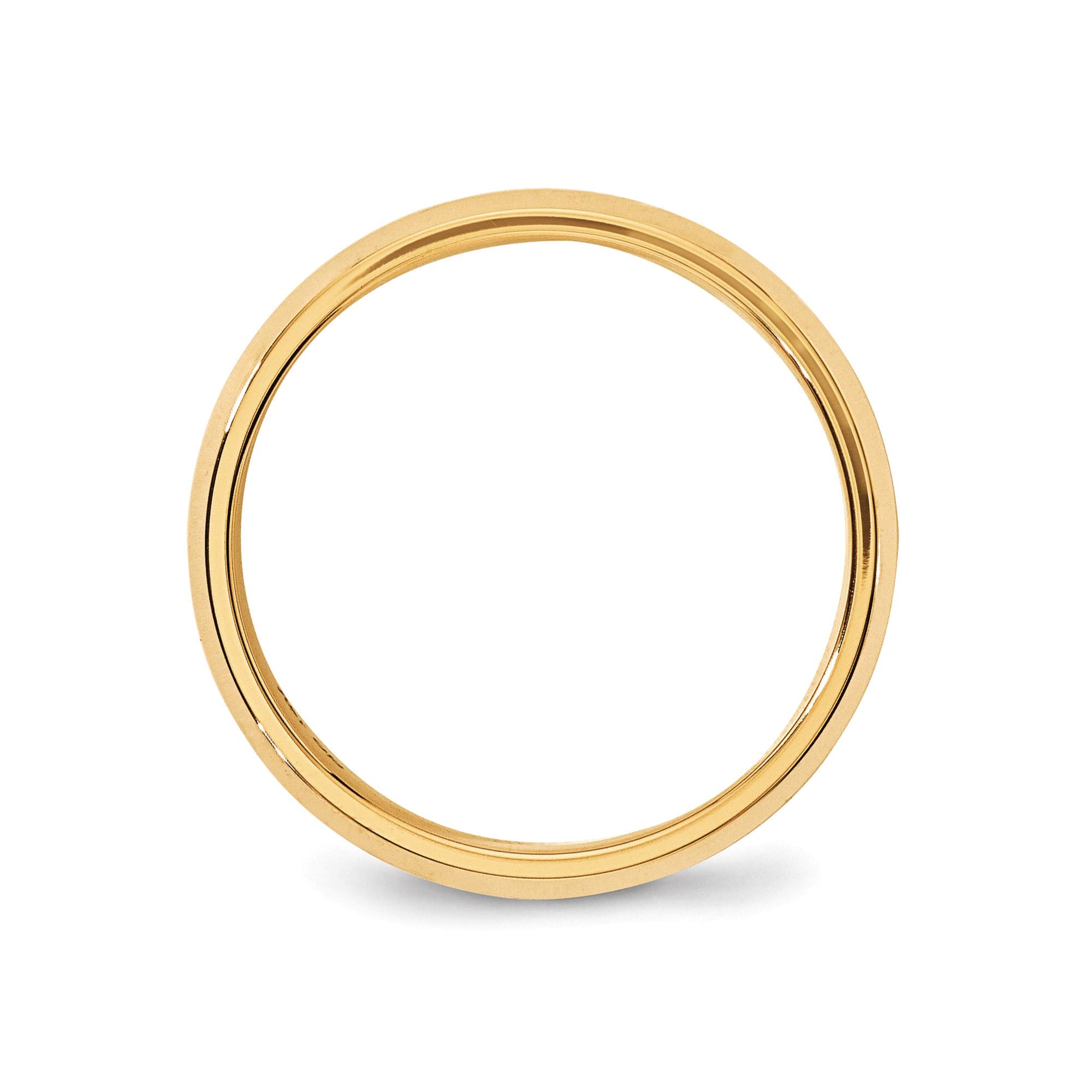 14K Yellow Gold 6mm Bevel Edge Comfort Fit Band Ring - Size 7 for Women