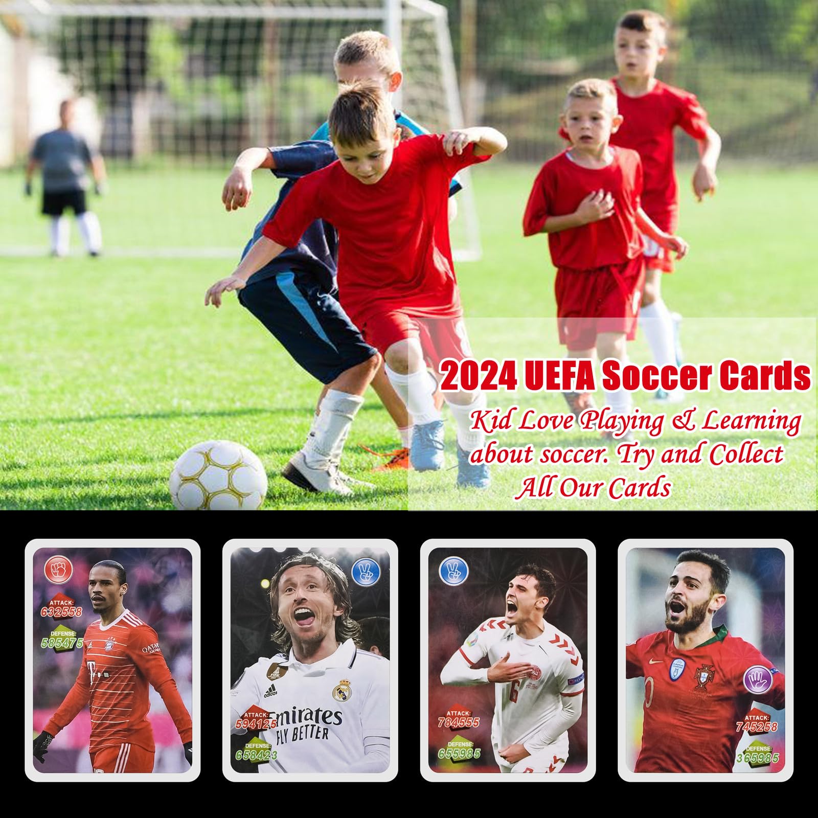 2024 UEFA Champions League Soccer Trading Cards - 288 Pcs Football Cards (36 Packs) - Premium Euro Football Star Collection - Perfect Gift for Soccer Fans & Collectors - Great for Trading, Gifting & Display
