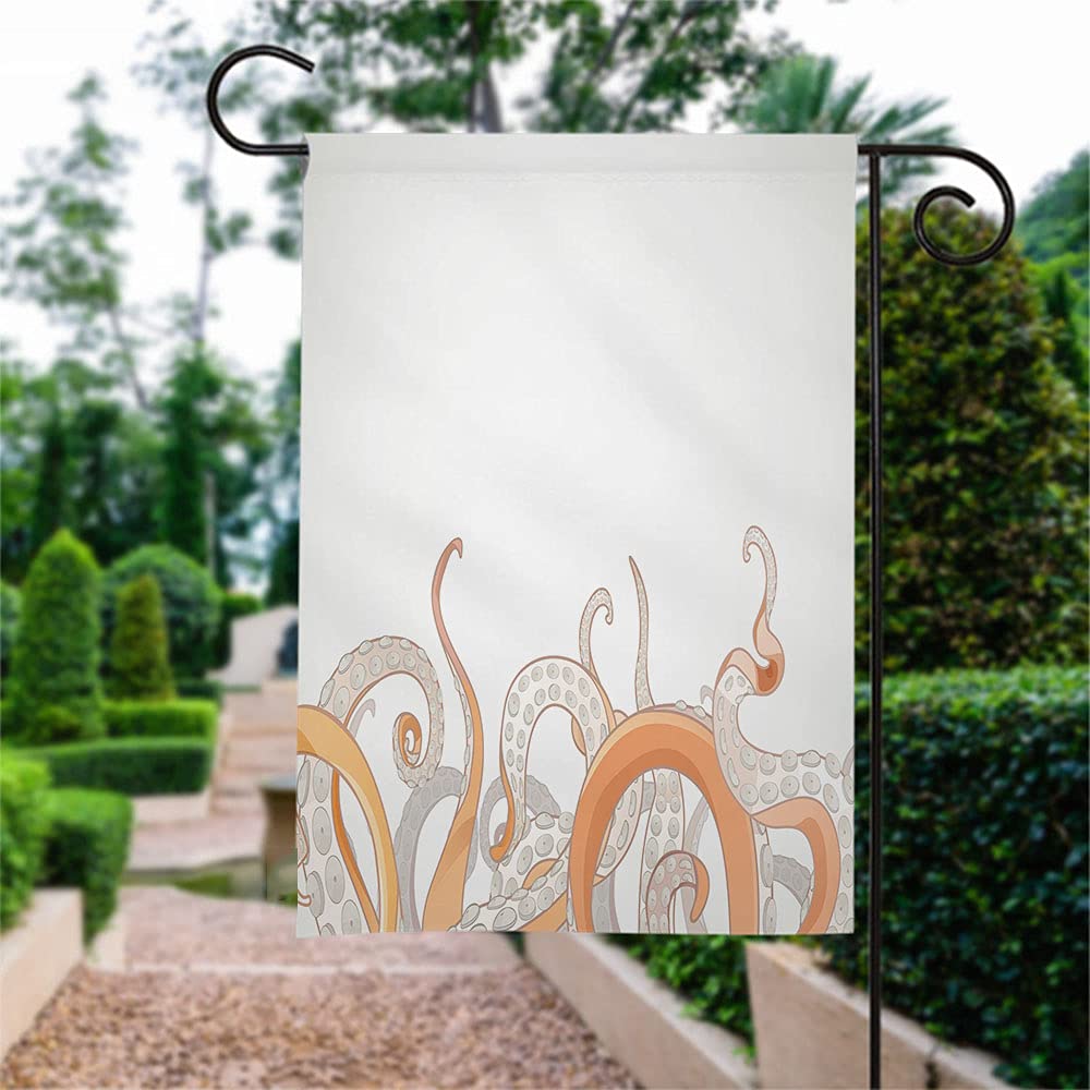 Wondertify Octopus Garden Flag - Double Sided 12x18 Inch Outdoor Yard Decor with Grey & Pink Aquatic Design - Perfect for Porch, Lawn & Home Decoration | Waterproof & Durable for All Seasons