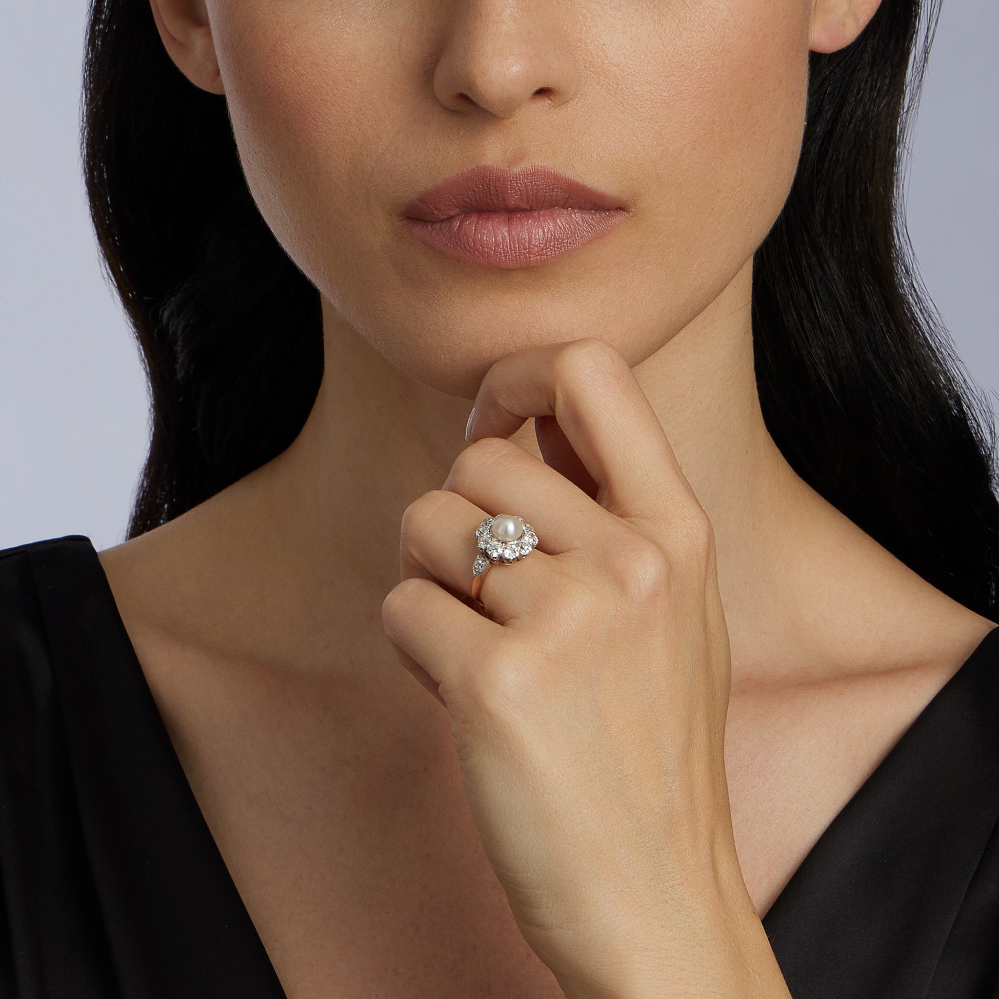 Natural Freshwater Pearl & Diamond Ring for Women – Elegant 925 Sterling Silver Jewelry for Engagement, Wedding, Anniversary & Special Occasions