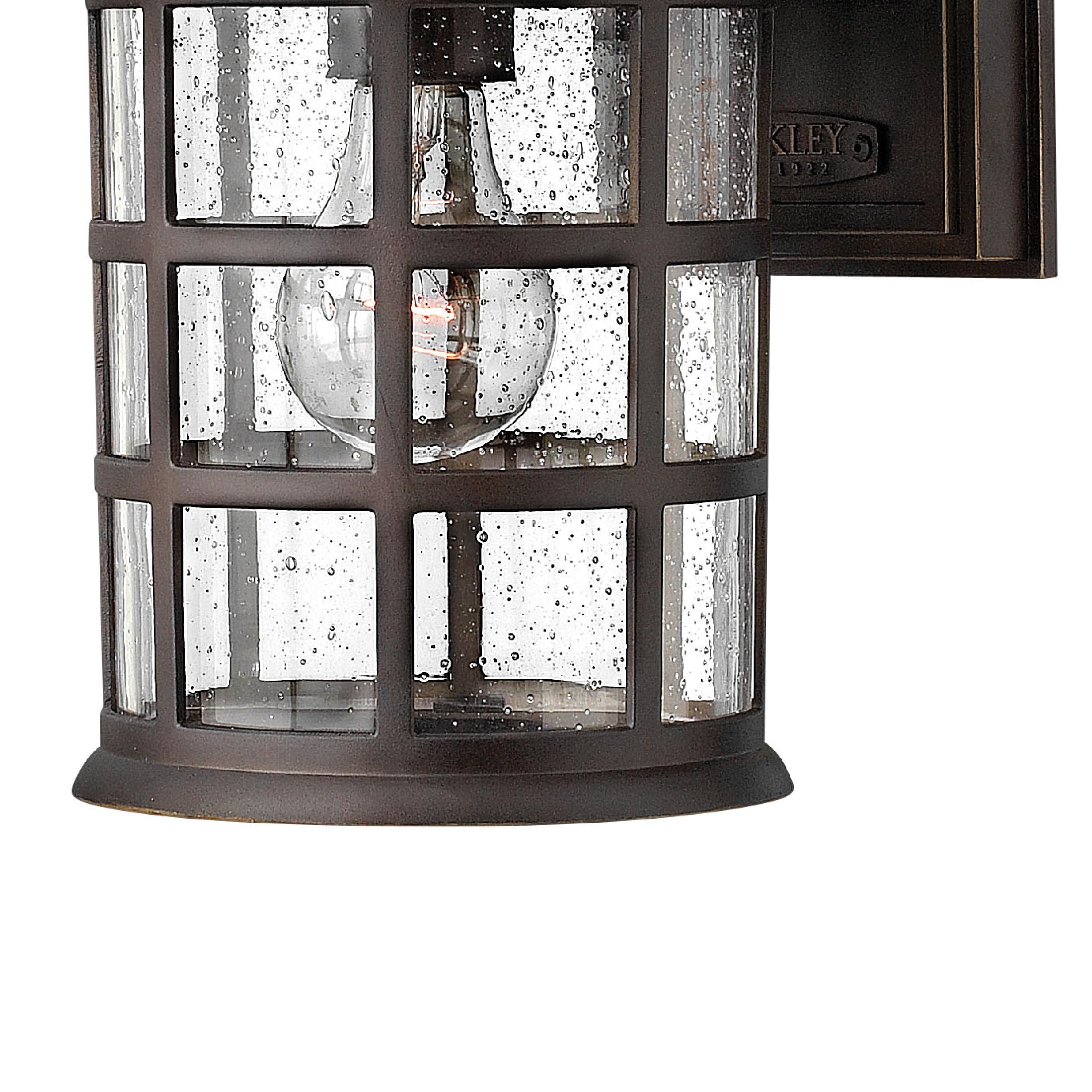 Hinkley Freeport 1804OZ Small Outdoor Wall Mount Lantern - New England Style Cast Aluminum Fixture with Clear Seedy Glass in Oil Rubbed Bronze - Perfect for Porch, Patio, Garden, and Entryway Lighting