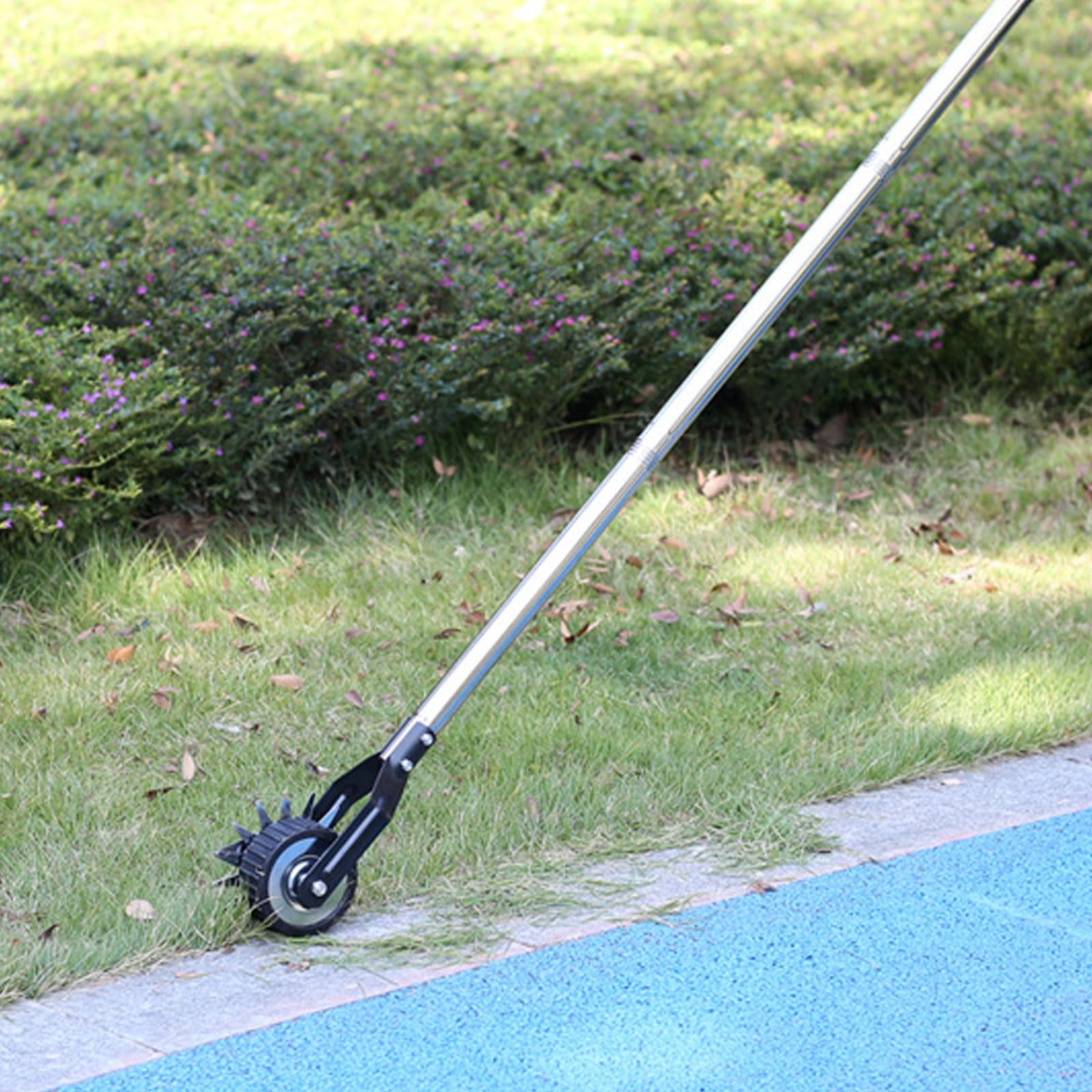 Longzhuo Rotary Wheel Lawn Edger - Manual Garden Edging Tool with Stainless Steel Handle for Perfect Lawn Borders - Ideal for Yard Maintenance, Landscaping & DIY Garden Projects
