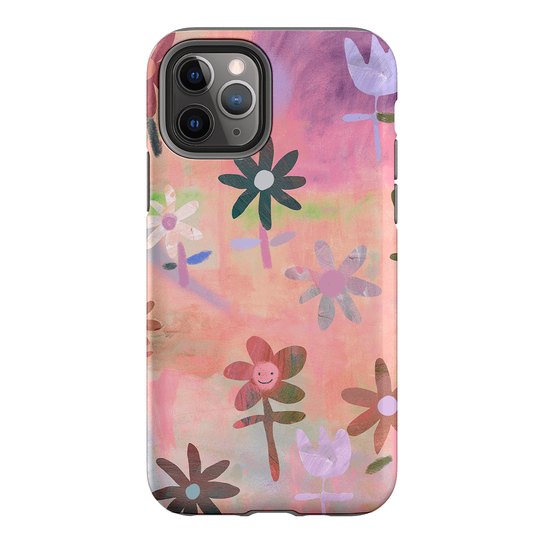 Premium Lazy Daisy Floral Phone Case - Shockproof & Slim Design for iPhone 15/14/13/12/Pro/Max - Perfect for Everyday Use, Travel & Outdoor Activities