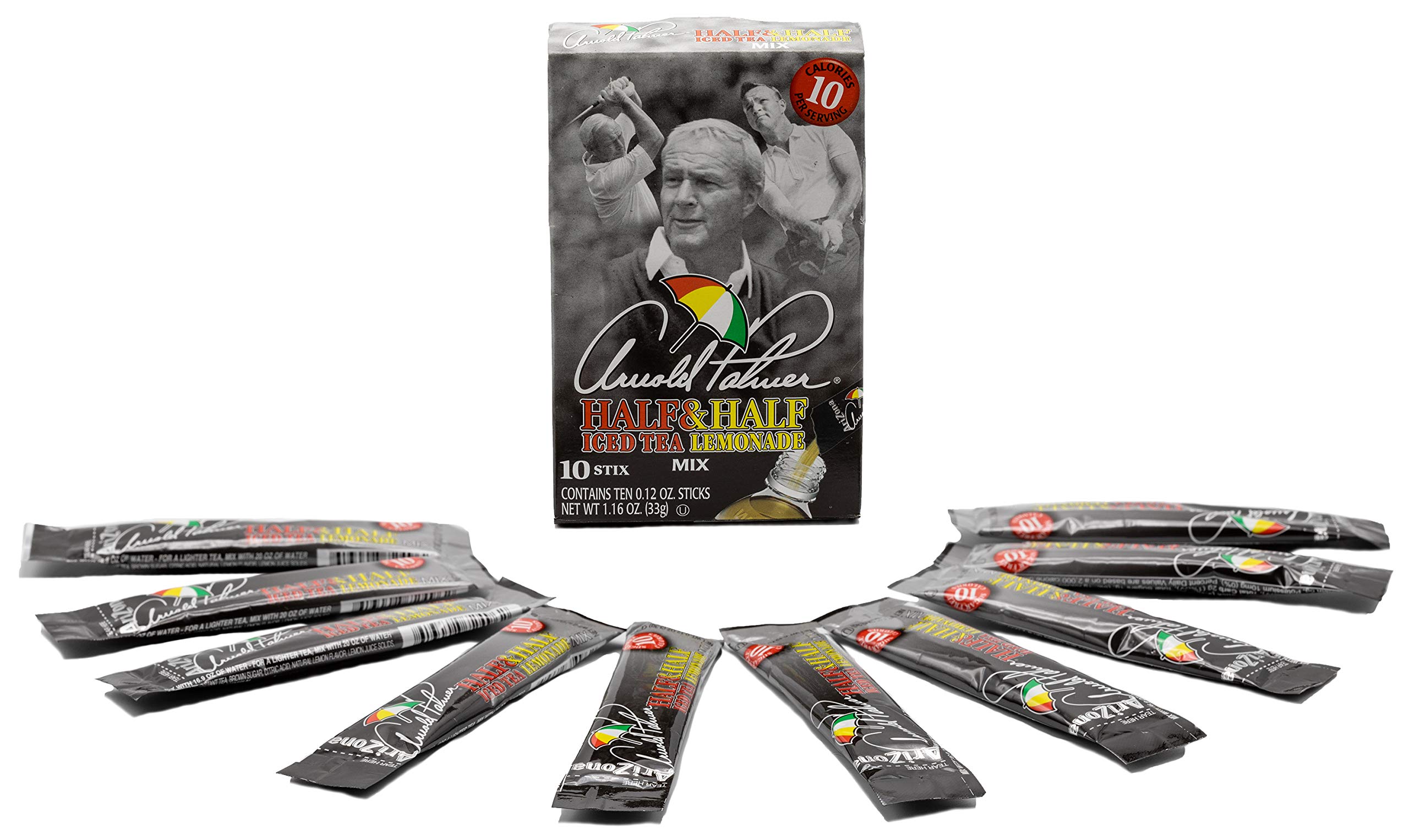 Arizona Tea Arnold Palmer Mix Stix - Half Iced Tea & Half Lemonade Powder Drink Mix (10 Sticks, 1.2 Oz Each, Pack of 12) | Perfect for On-the-Go, Office, Travel & Outdoor Activities