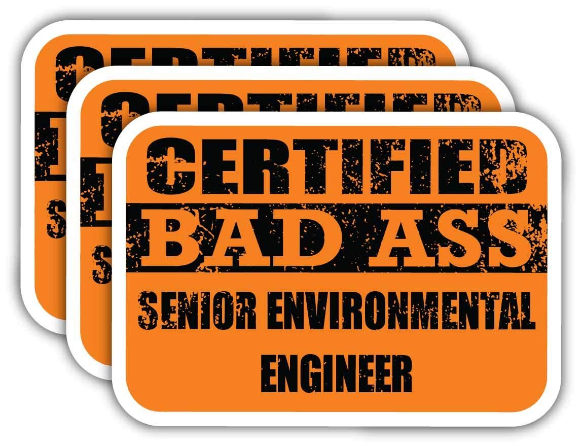 Certified Environmental Engineer Stickers - Funny Job Gift for Laptops, Cars & Hard Hats