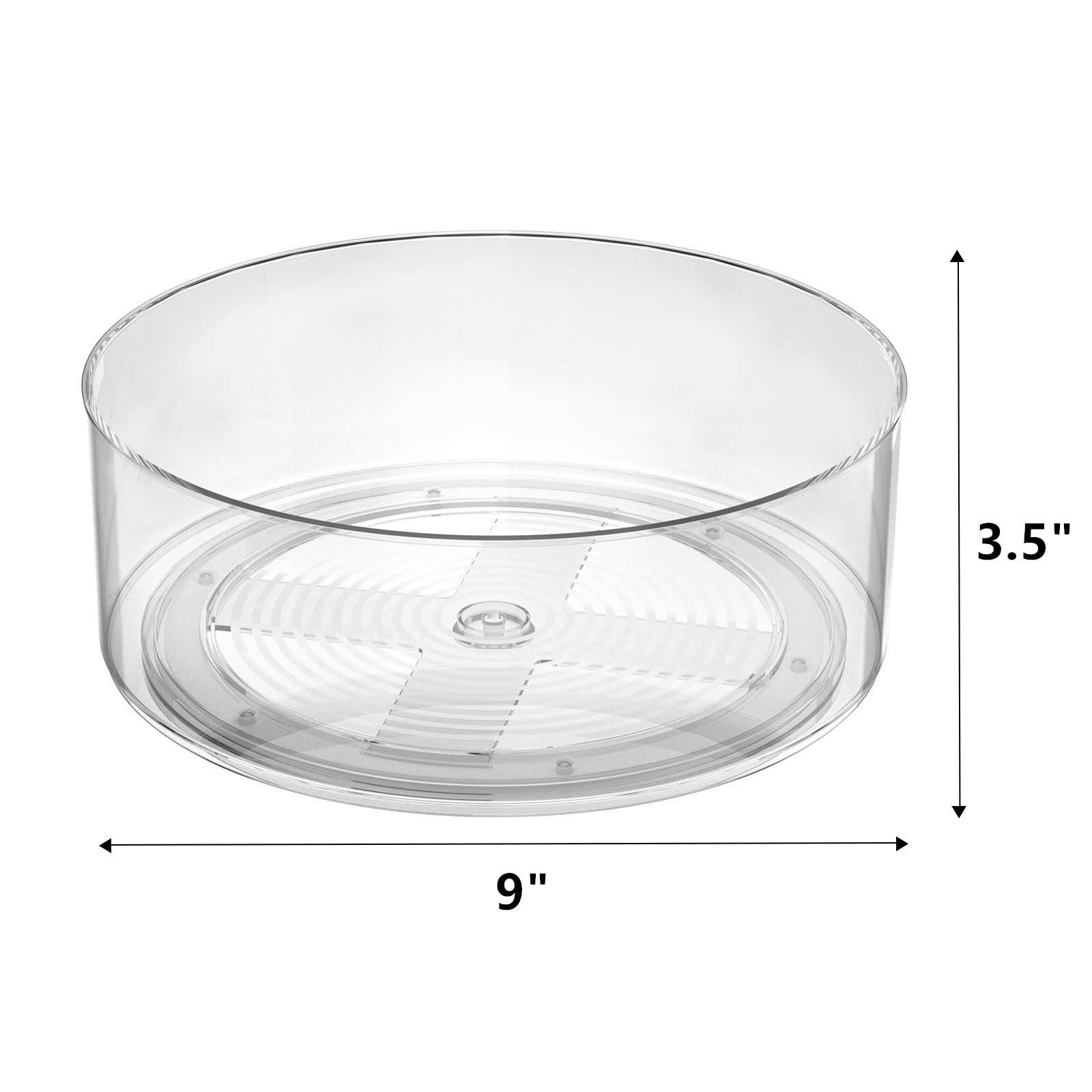G.a HOMEFAVOR 9-Inch Clear Plastic Lazy Susan Turntable Organizer – Spinning Spice Rack for Kitchen, Pantry Storage, Bathroom Vanity & Countertop Organization – Space-Saving Fridge & Cabinet Storage Solution (2-Pack) – Perfect for Small Spaces & Clutter-Free Homes