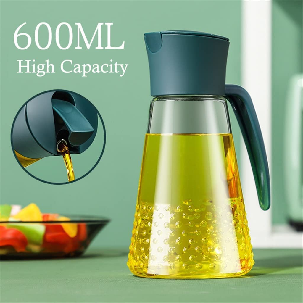 Automatic Opening & Closing Leakproof Olive Oil Dispenser Bottle for Kitchen - Plastic Condiment Container for Cooking, Seasoning & Salad Dressing - Perfect for Home Chefs & Meal Prep