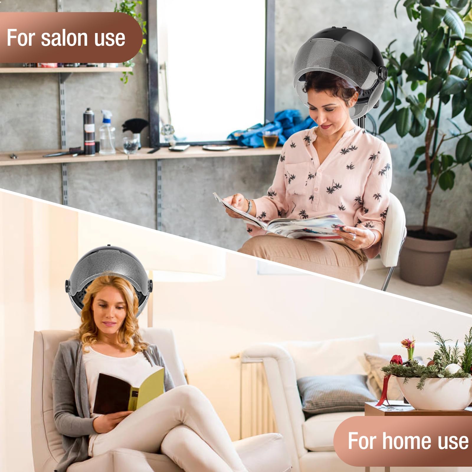 Professional Hooded Hair Dryer with Timer & Touch Controls - 3 Adjustable Heat Settings, Height Adjustable Stand for Salon & Home Use - Perfect for Blowouts, Styling & Deep Conditioning Treatments