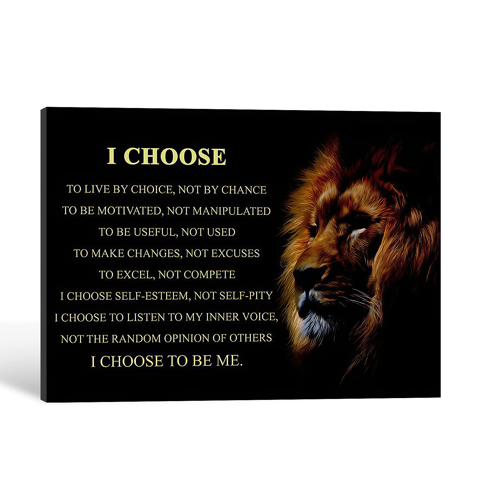 Inspirational Wall Art with Motivational Quotes - Lion Canvas Framed Artwork for Home & Office Decor (28x40 Inches) - Perfect for Living Room, Bedroom, Workspace & Gift Giving