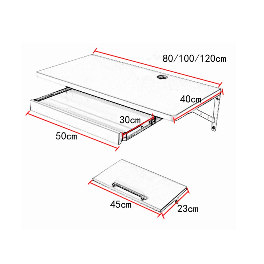 Wall Mounted Computer Desk - Space Saving Home Office Desk with Waterproof & Corrosion Resistant Surface - Perfect for Small Bedrooms, Dorm Rooms & Studio Apartments