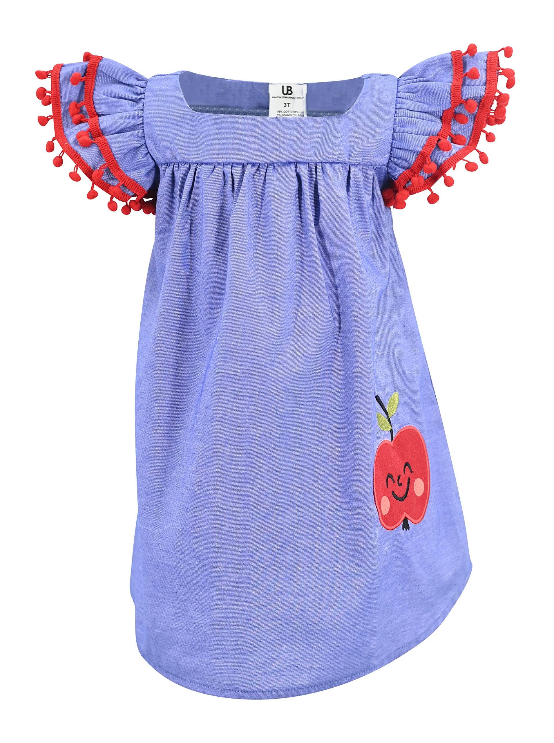 Adorable Baby Girls' Apple Print Dress for Back to School - Perfect for First Day Photos & Playdates