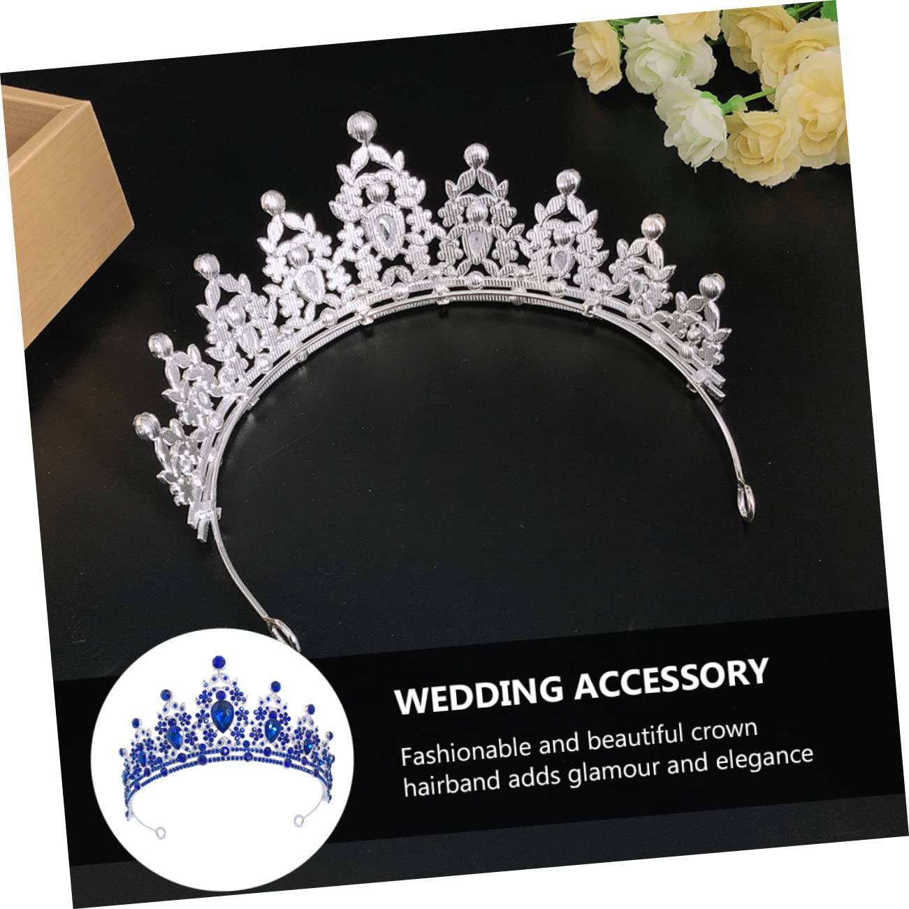 Abaodam 3-Piece Rhinestone Bridal Crown Set – Wedding Tiara Headpiece with Alloy & Crystals for Brides, Wigs & Special Occasions – Perfect for Weddings, Prom, Pageants & Photo Shoots