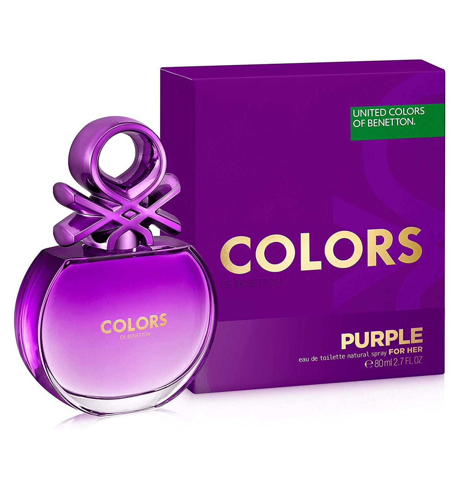 Benetton Colors Purple 80ML Eau de Toilette Spray for Women - Floral Fruity Fragrance for Everyday Wear & Special Occasions