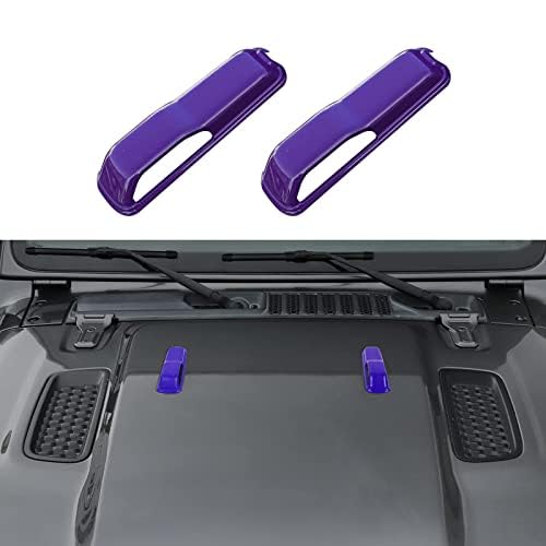 Jeep Wrangler JL & Gladiator JT Engine Hood Hinge Cover Decorative Stickers - Exterior Accessories for 2018-2021 Wrangler JL & 2020-2021 Gladiator JT (Purple) - Off-Road Protection & Custom Style Upgrade