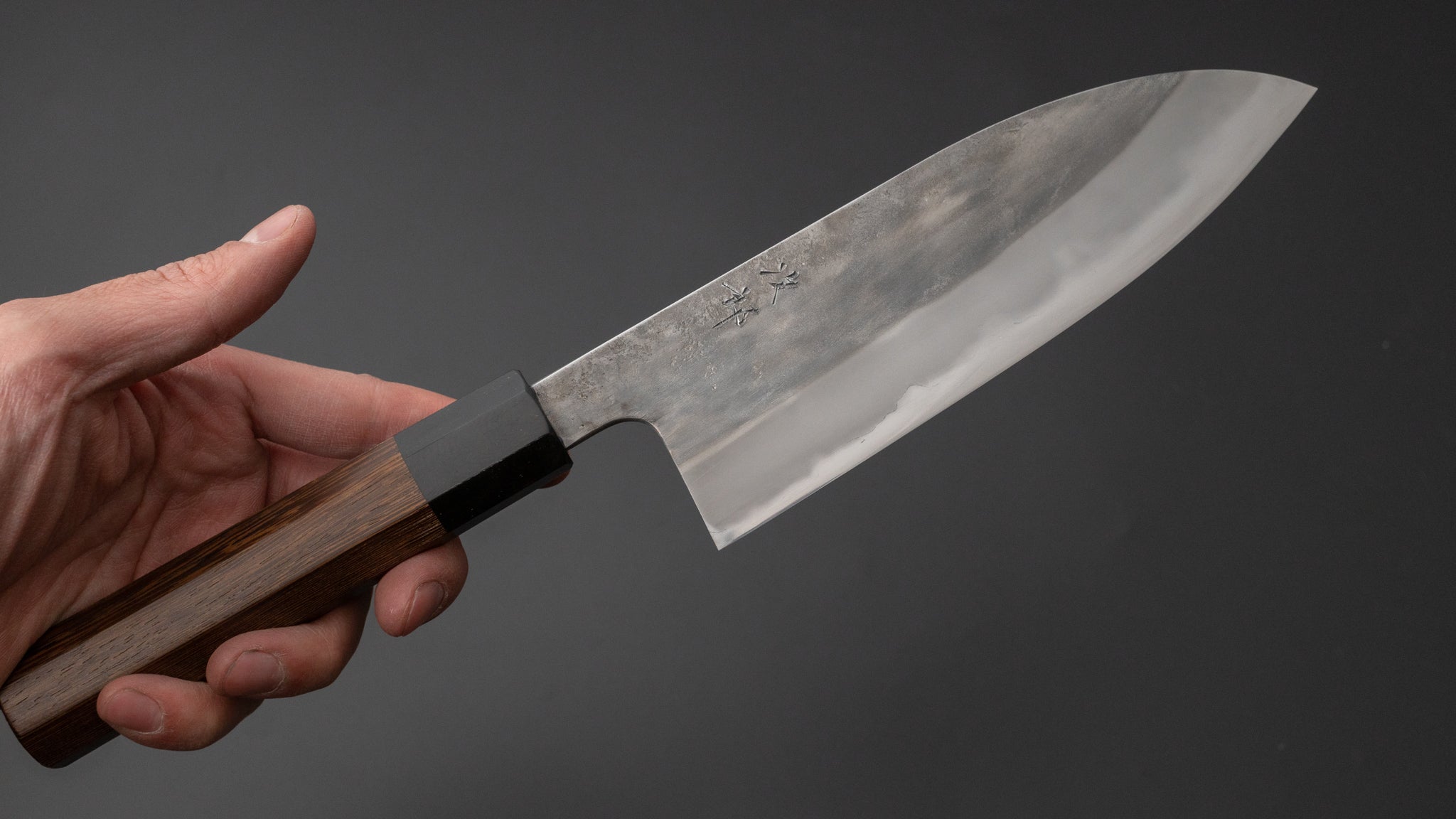 Premium Jiro Tsuchime Wa Santoku Knife 165mm - Japanese Damascus Steel Blade with Taihei Tagayasan Wood Handle (#454) - Perfect for Sushi, Vegetables & Meat Cutting in Professional Kitchens & Home Cooking
