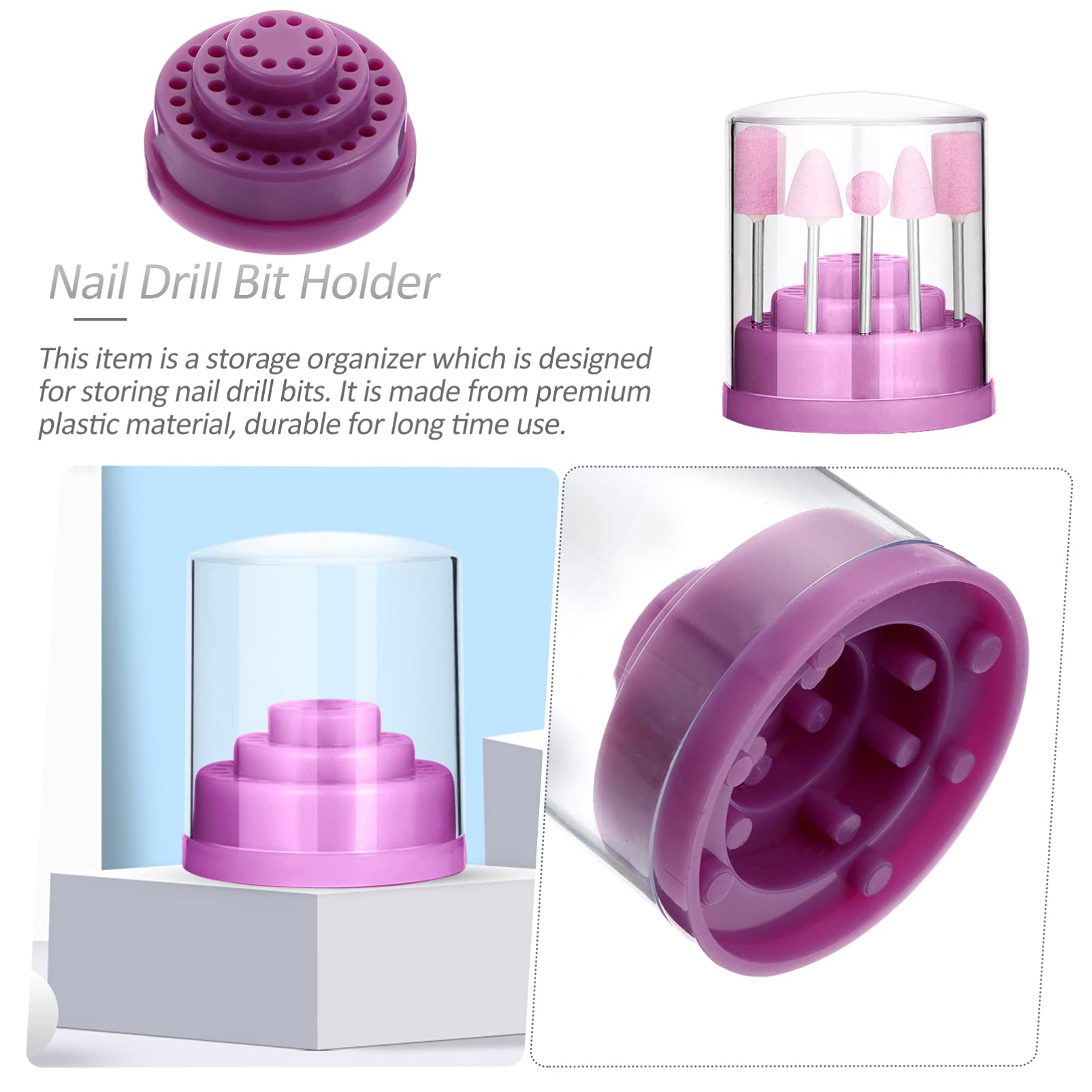 Professional Nail Drill Bit Organizer Case - Durable Storage Box for Salon & Home Use, Perfect for Grinding Heads, Drill Bits & Manicure Tools | Compact & Portable Design for Easy Organization