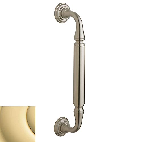 Baldwin 2578 10 Inch Center-to-Center Richmond Style Door Pull with Rosettes - Non-Lacquered Brass - Perfect for Vintage Home Decor & Cabinet Hardware Upgrade