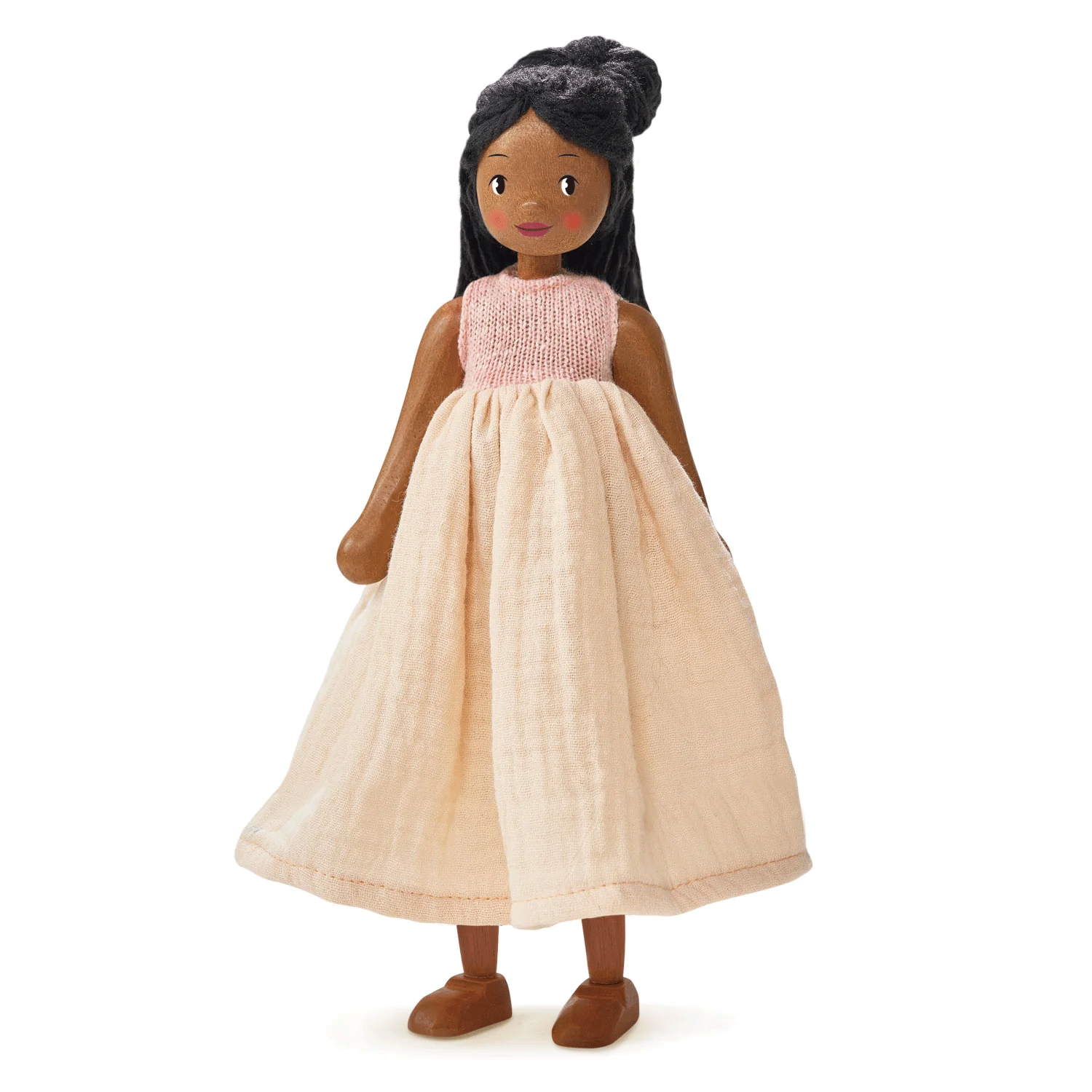 Tenderleaf Toys Wooden Lola Doll - Handcrafted Wooden Baby Doll for Kids | Perfect for Pretend Play, Nursery Decor & Gift Giving