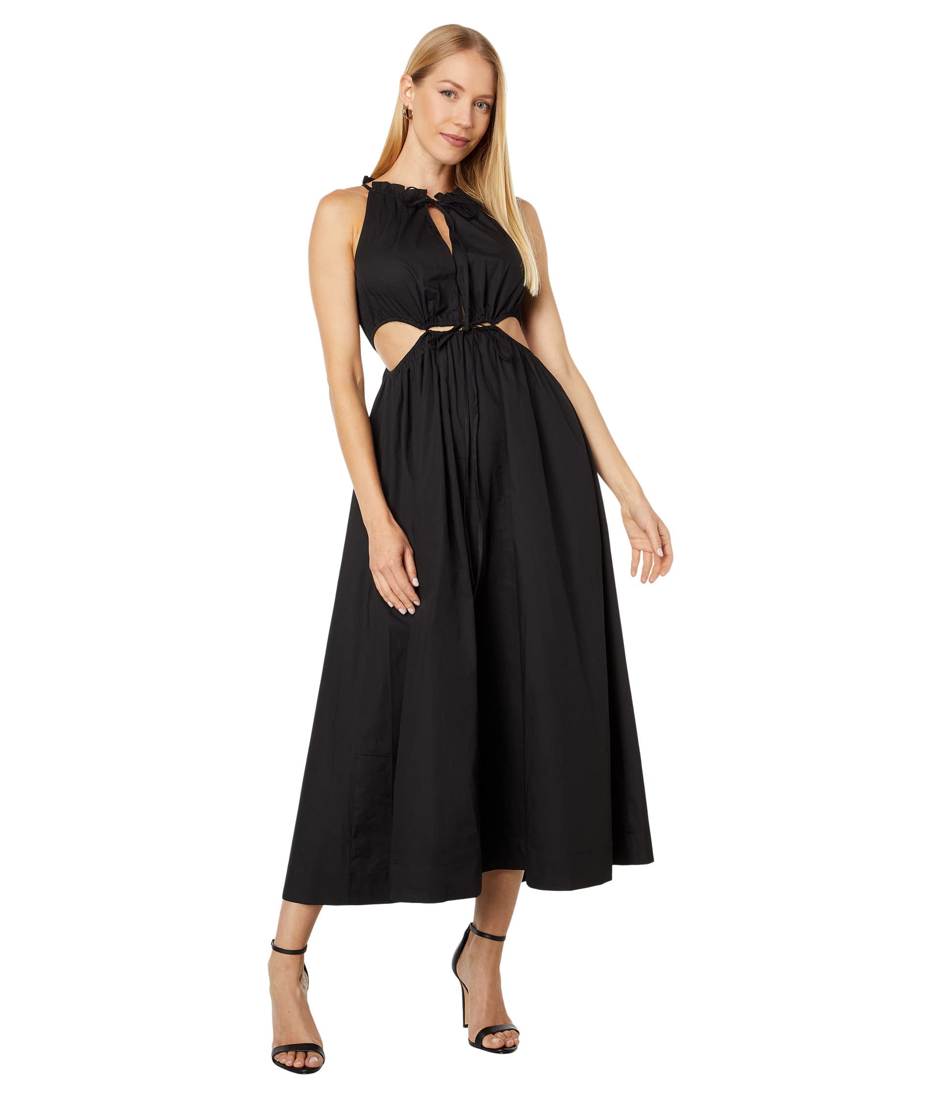 MOON RIVER Women's Floral Cutout Midi Dress - Elegant Summer Casual Dress for Beach, Party & Date Night