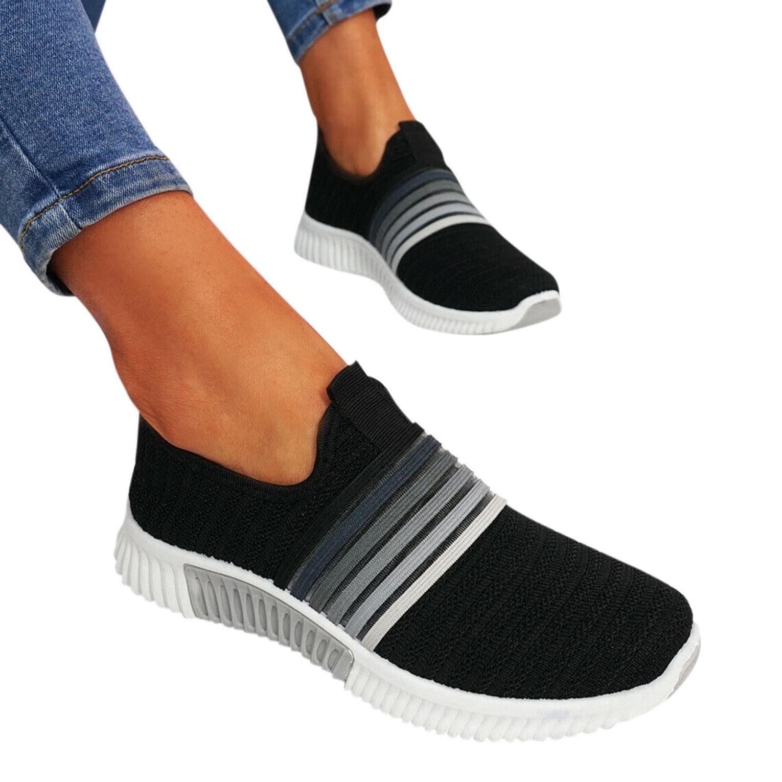 Xudanell Women's Platform Sneakers - Slip-On Running & Walking Shoes with Rubber Sole for Road Exercise | Perfect for Gym, Jogging & Casual Wear