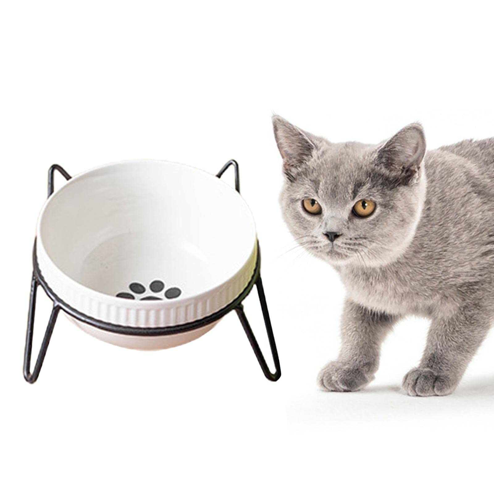 Premium Iron Pet Bowl Stand Holder - Single Feeder for Dogs & Cats - Durable Black Food Bowl for Mealtime & Feeding Station Use