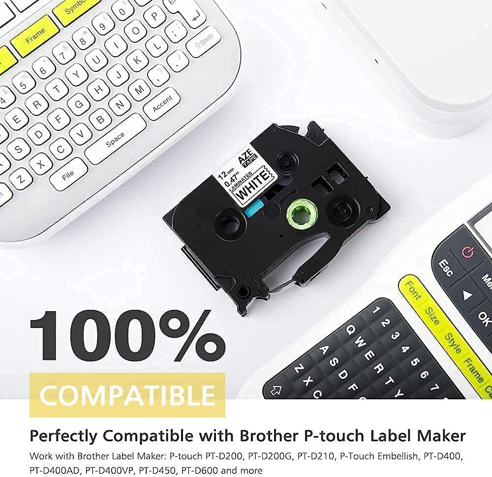 Brother PTouch Label Tape Replacement - 12mm (0.47