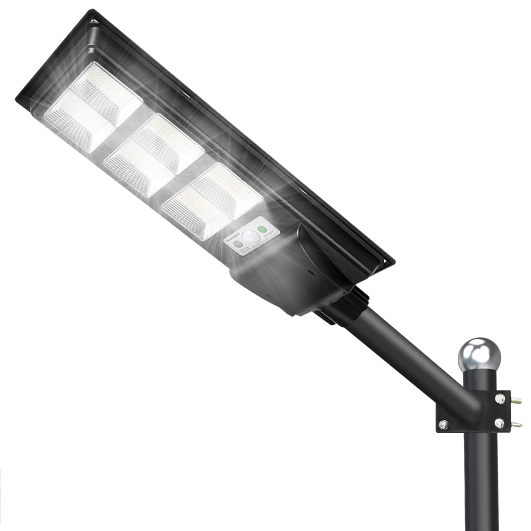 90W Solar LED Street Lights Outdoor - 13500LM 324 LED Solar Street Lamp with Motion Sensor & Remote Control - Waterproof Solar Parking Lot Lights for Park, Street, Garage, Patio, Garden, Driveway - Ideal for Home Security & Energy Saving Outdoor Lighting