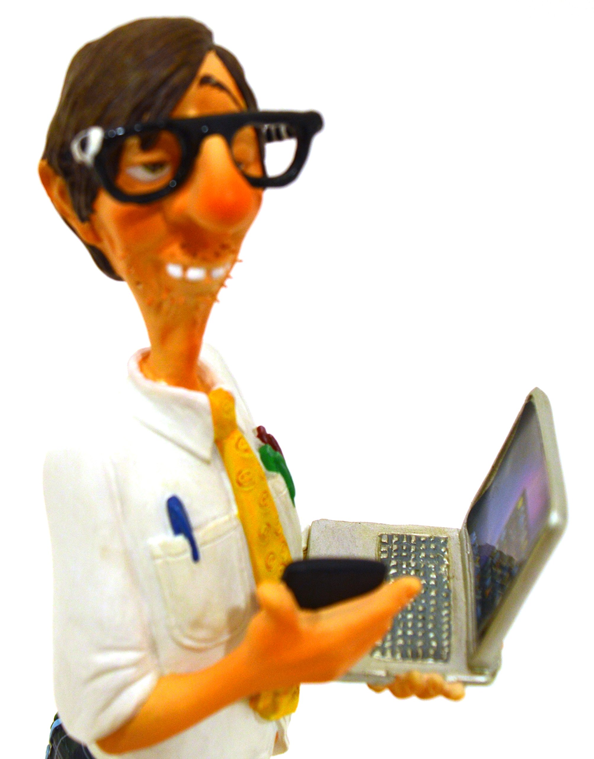 Hand-Painted Realistic Resin Computer Expert Decorative Figurine - 3.94
