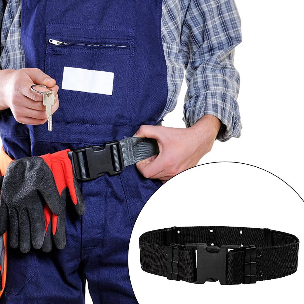 Tactical Belt for Men - Military Grade Nylon Canvas Waist Belt with Quick Release Plastic Buckle - Perfect for Outdoor, Hiking, Camping & Tactical Use