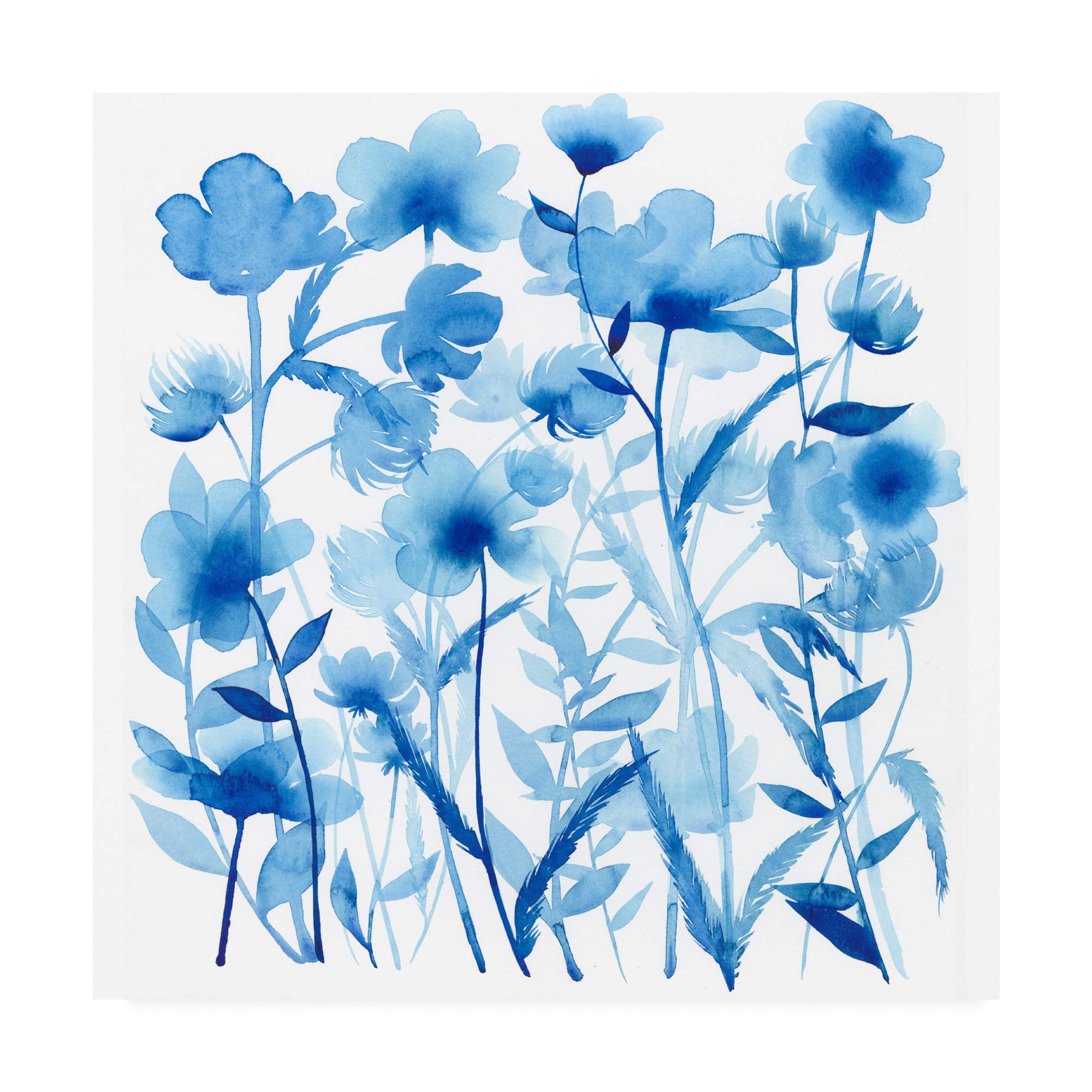 Grace Popp Cobalt Sway I Abstract Art Print - 18x18 Inch Framed Wall Decor for Living Room, Bedroom & Office