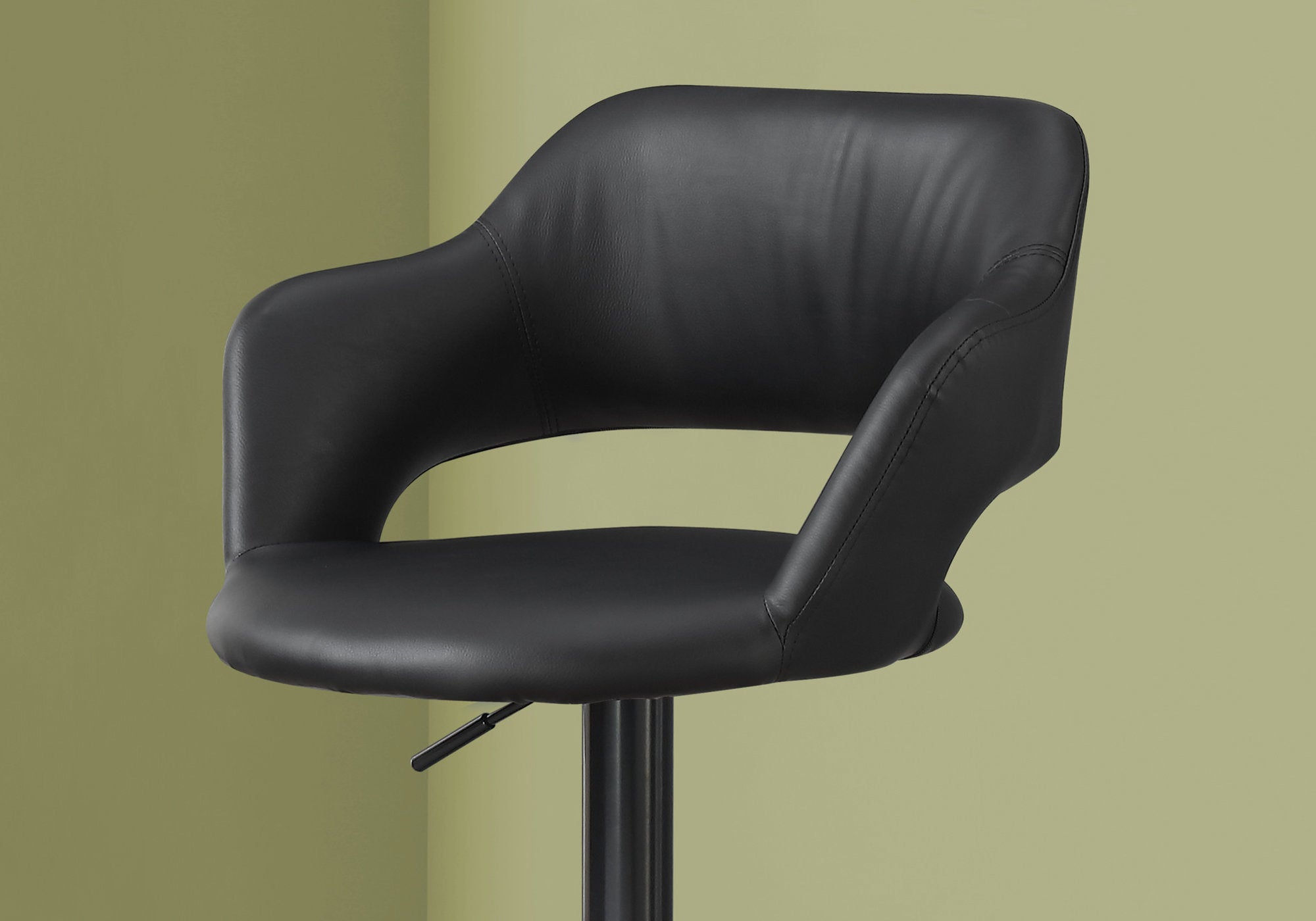 Black Metal Hydraulic Lift Bar Stool - Adjustable Height for Kitchen, Bar & Counter - Modern Home & Office Seating Solution