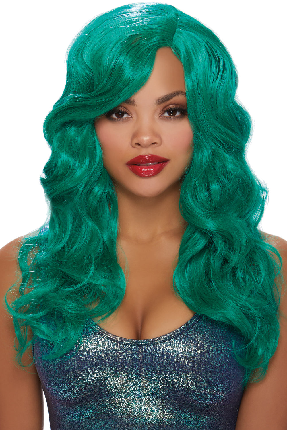Long Wavy Teal Wig for Women - Synthetic Cosplay Hairpiece for Halloween, Costume Parties & Daily Fashion | Heat Resistant & Natural Looking