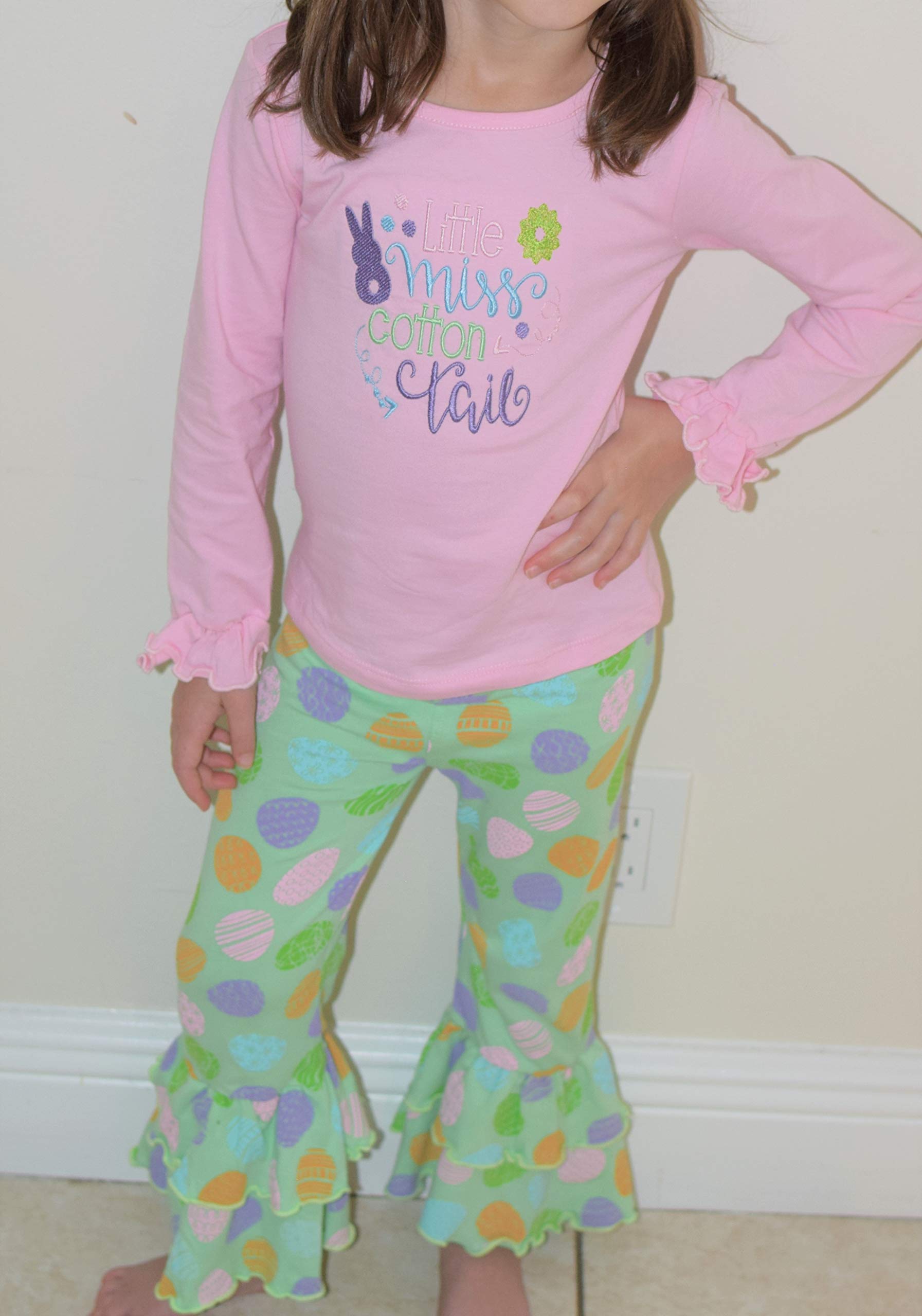 Unique 2-Piece Baby Girl Outfit - Ruffle Leggings & Long Sleeve Shirt Set for Toddlers | Playtime & Photo Shoots