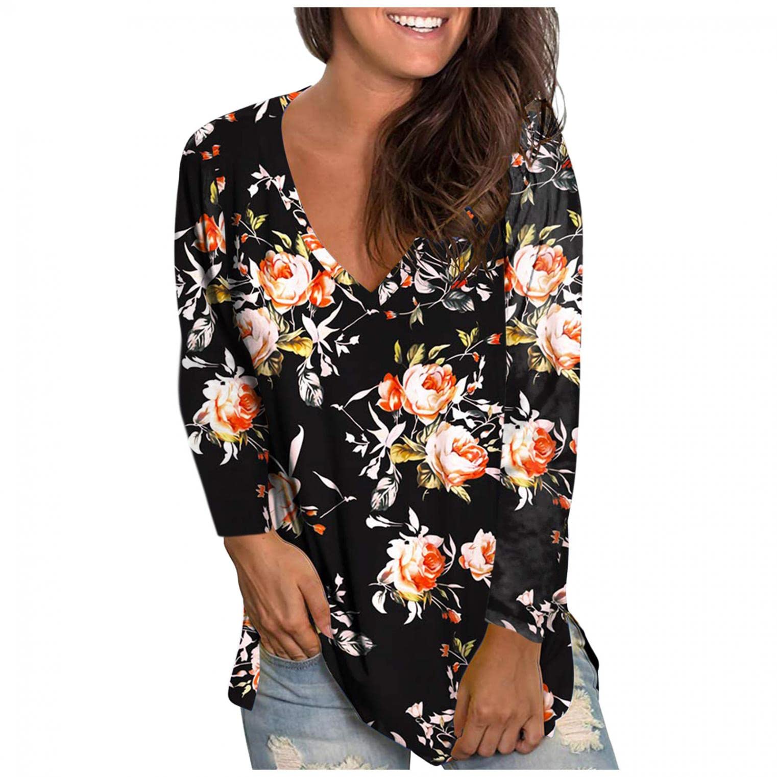 POLLYANNA KEONG Women's Fall Crewneck Sweatshirt - Long Sleeve Tunic Pullover Top for Leggings | Casual Outfit, Layering Essential & Cozy Loungewear