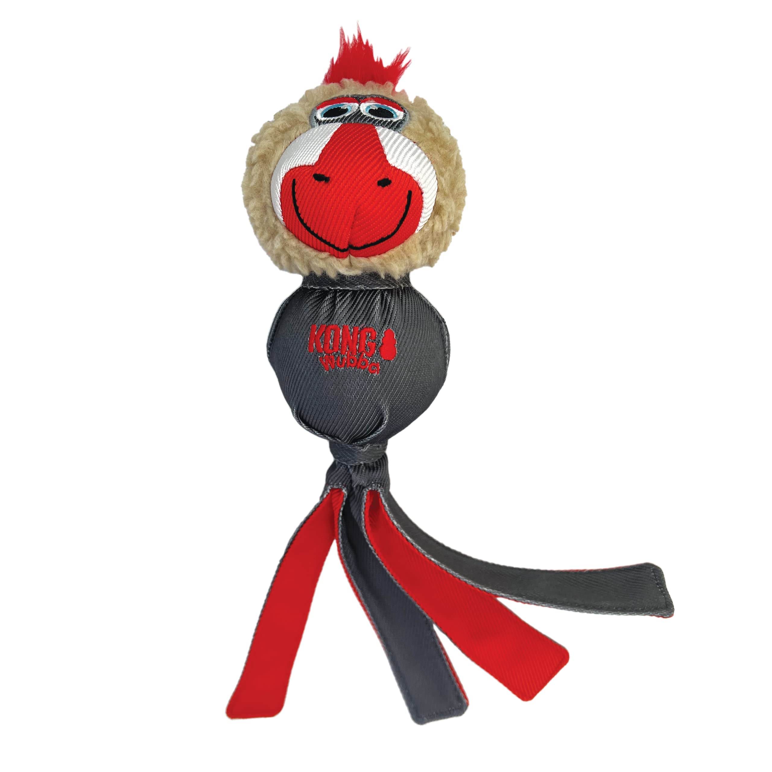 KONG Wubba Zoo Assorted Animal Dog Toy - Durable Chew Toy for Small & Large Dogs (Mandrill) - Perfect for Fetch, Tug-of-War & Interactive Playtime