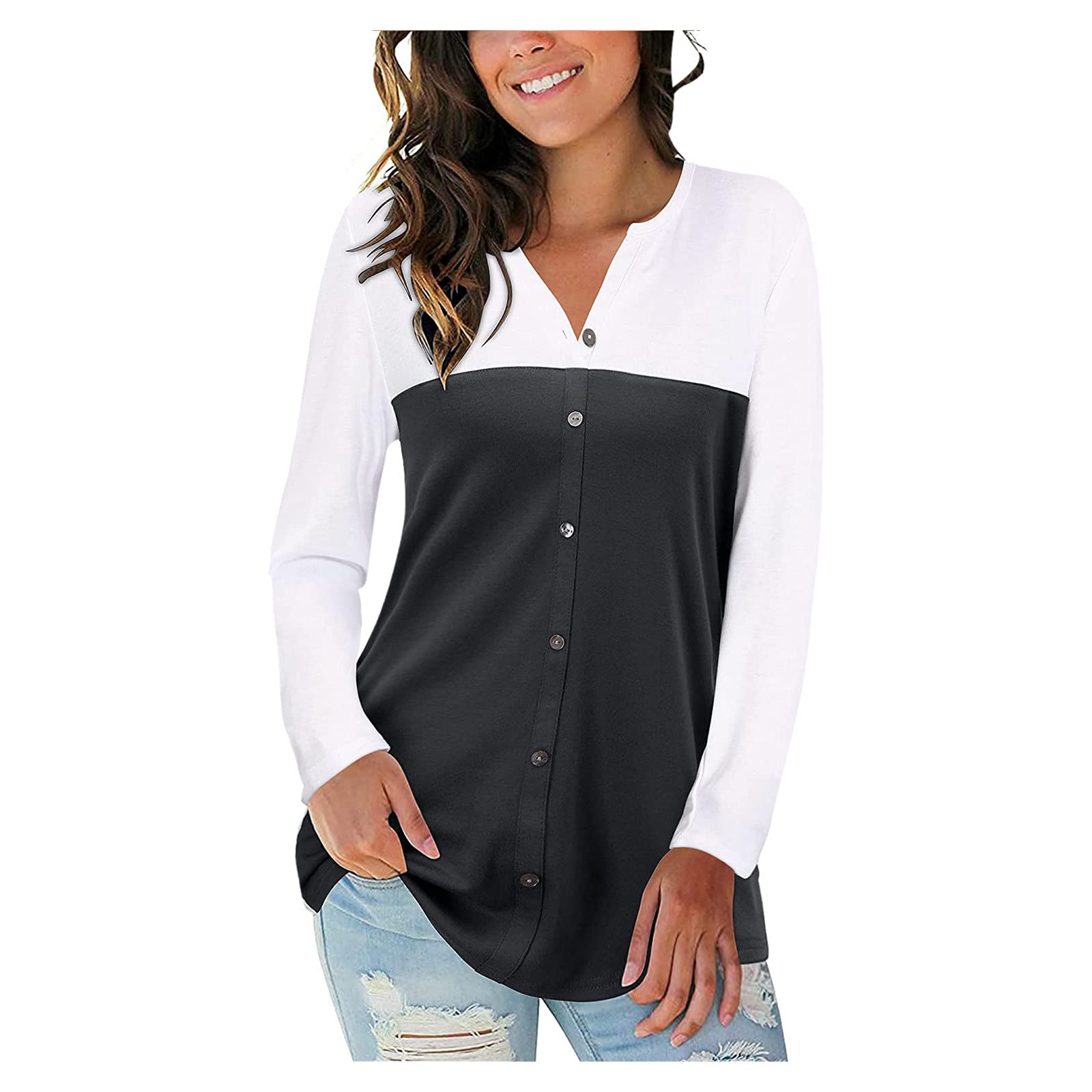 Smooto Women's Casual Striped Rhinestone Graphic T-Shirt - Black Ribbed V-Neck Long Sleeve Crop Top 90s Vintage Style Blouse (Size 6, Medium) | Perfect for Parties, Date Nights & Retro Fashion Outfits