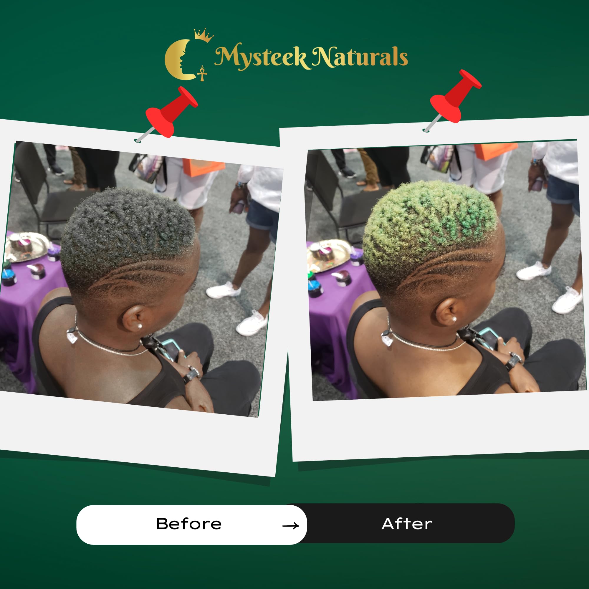 **Mysteek Temporary Hair Color - Glowing Green (1 Fl Oz) | No Bleach Needed, Washes Out Easily | Safe for Dark & Light Hair | Perfect for Parties, Halloween & Festivals**