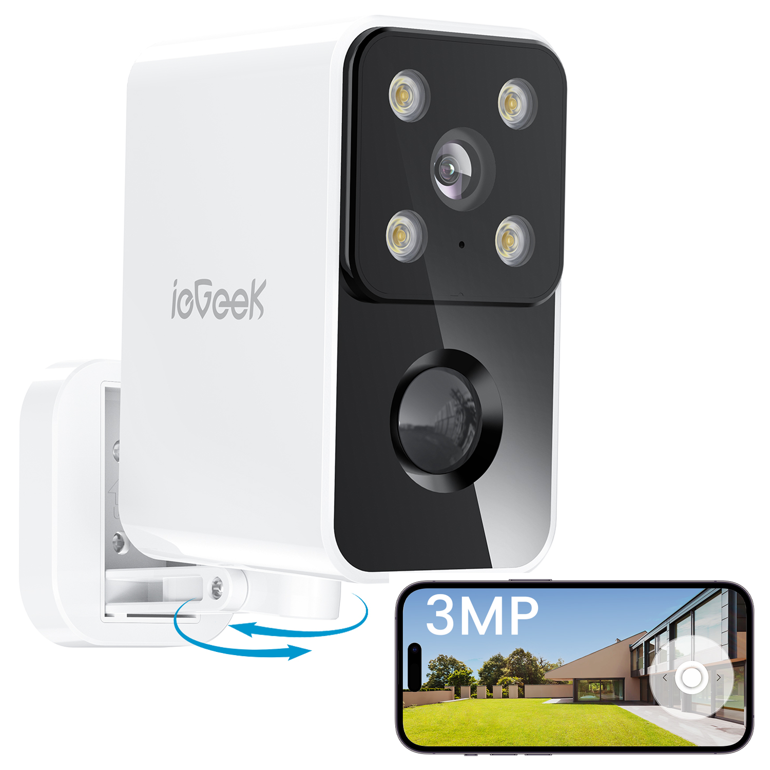 S3 Rechargeable Battery Security Camera - Wireless Outdoor/Indoor HD Surveillance for Home, Business & Baby Monitoring